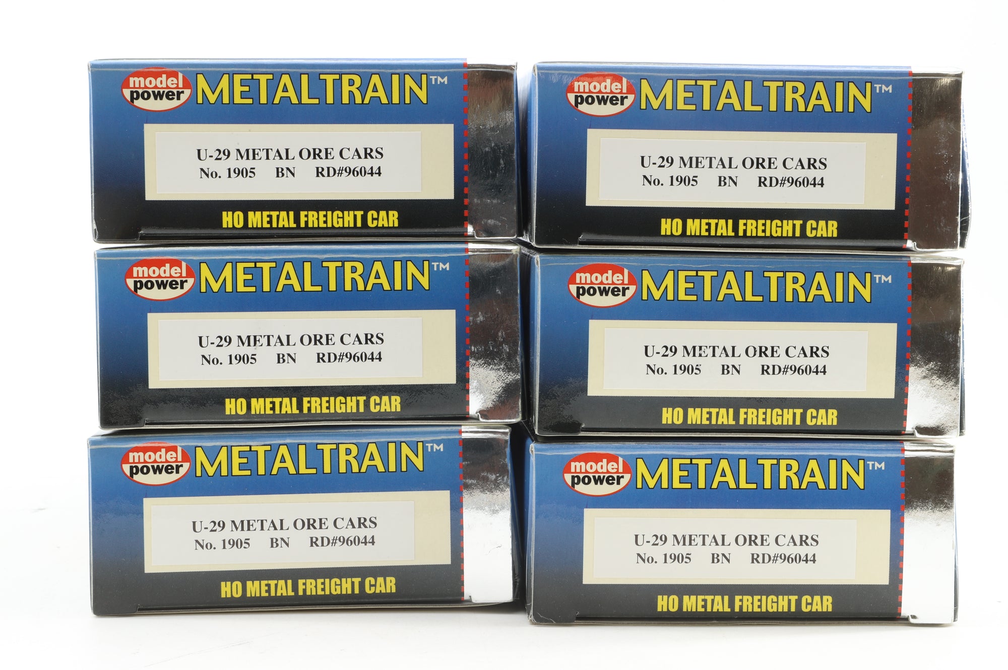 Model Power Metal Trains Rake of 6 U-29 Metal Ore Cars in DMIR Brown - Pro-Customised/Weathered