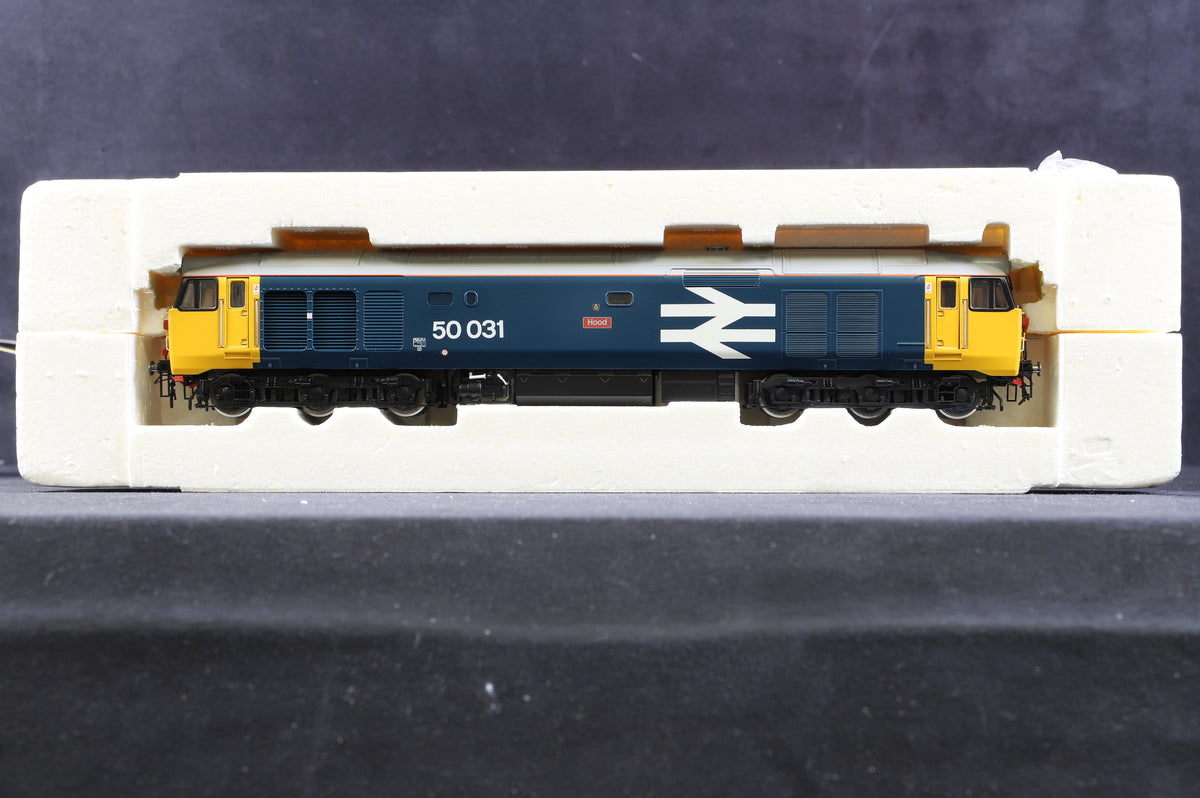 Hornby OO R2374 Class 50 &#39;50031&#39; &#39;Hood&#39; BR Blue Large Logo