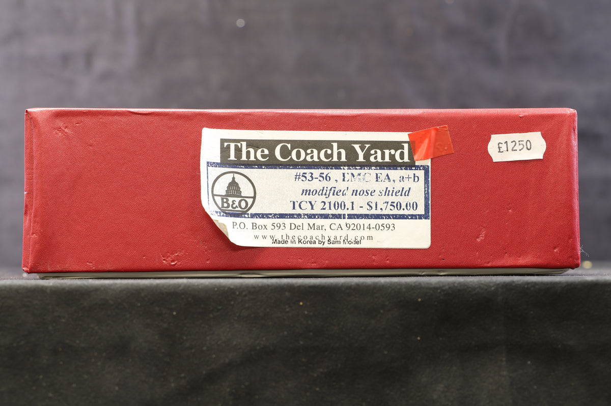 The Coach Yard HO TCY 2100.1 #53-56 EMC EA, a+b, B&amp;O Modified Nose Shield