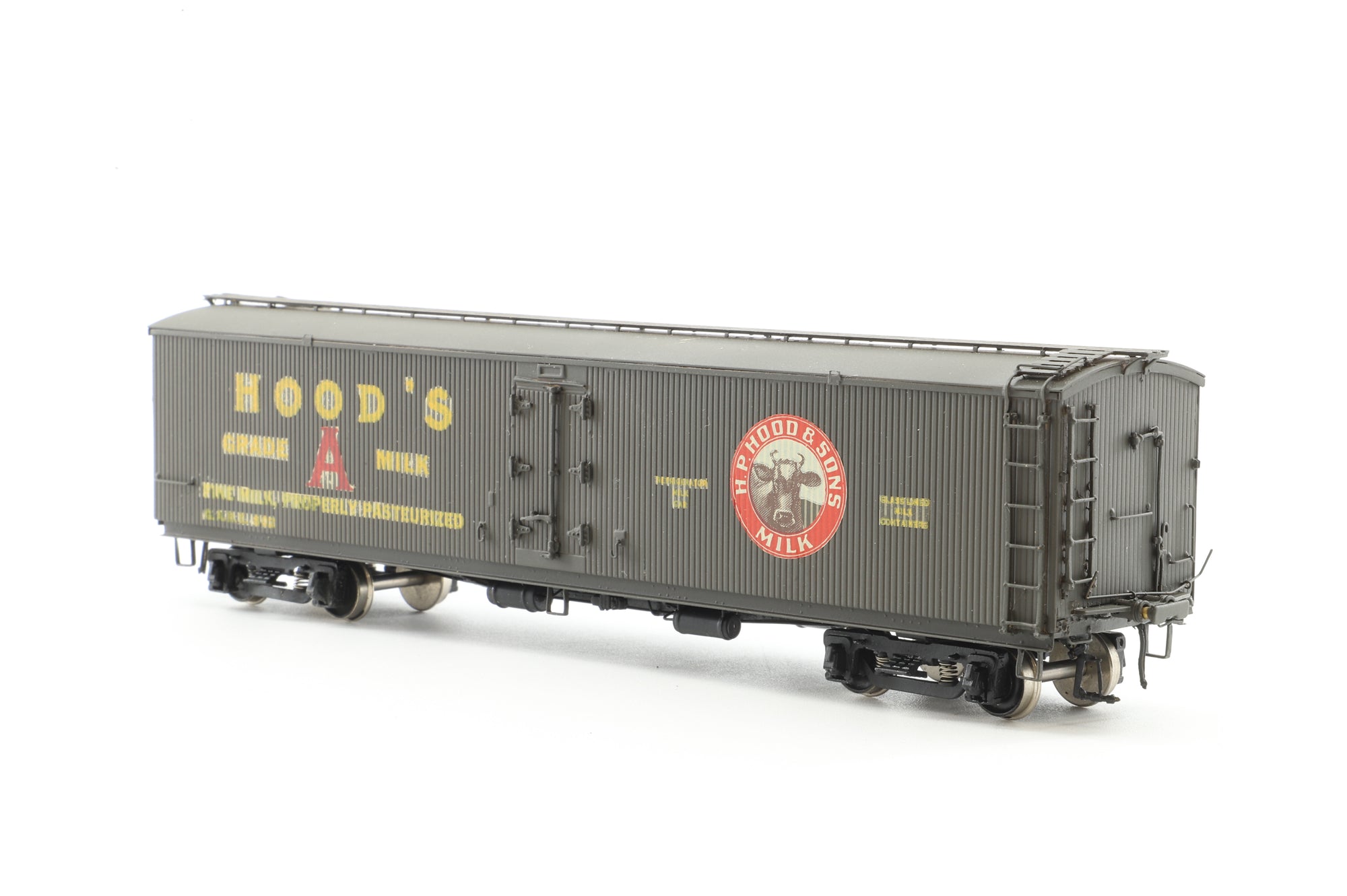 Precision Scale HO Brass Milk tank car Pfaudler 50' Wood sheathed 'HOODS'
