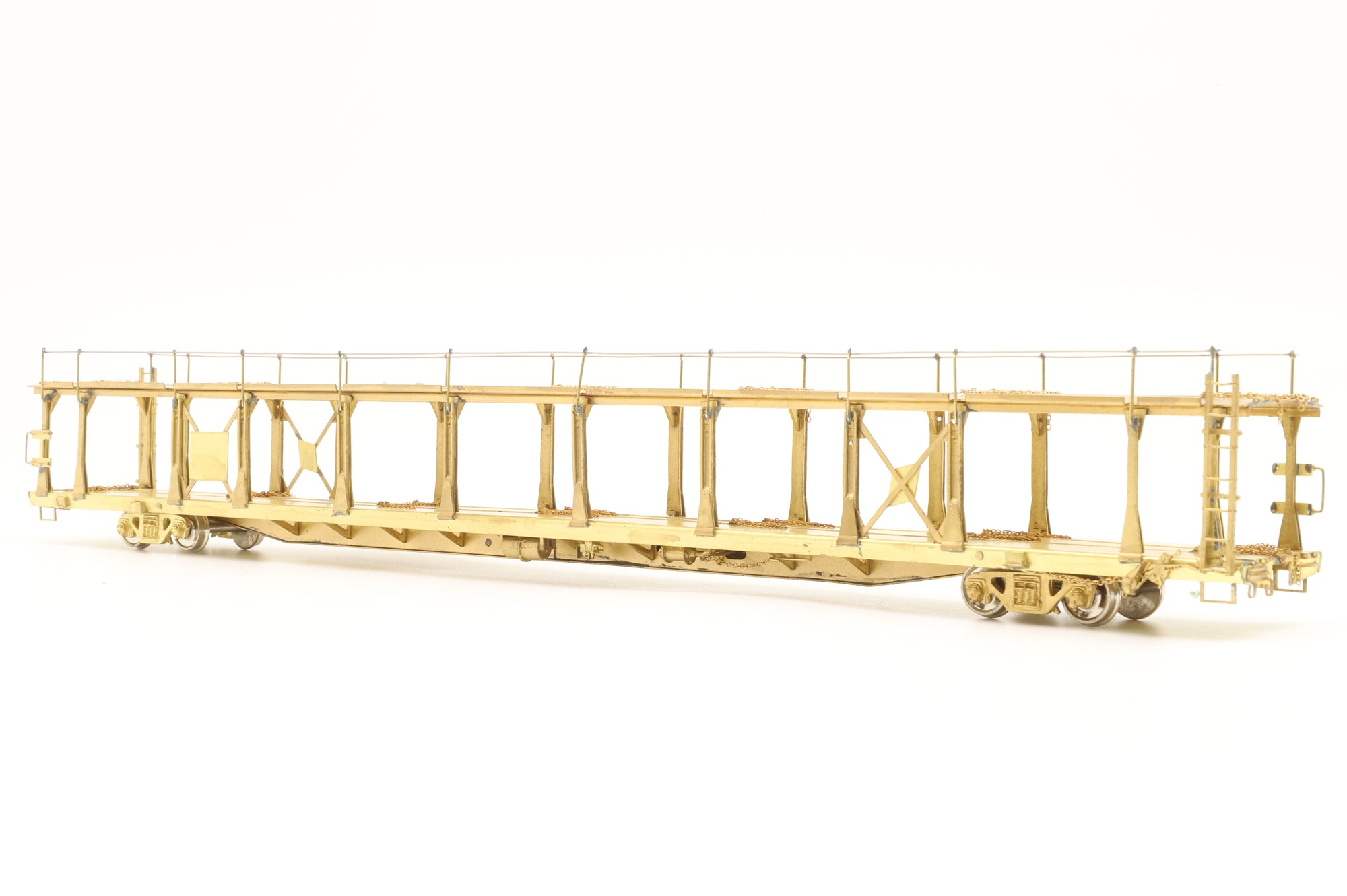 Overland Models Inc. HO Brass OMI-1354 Bi-Level Auto Rack Open Type Unpainted With Cars
