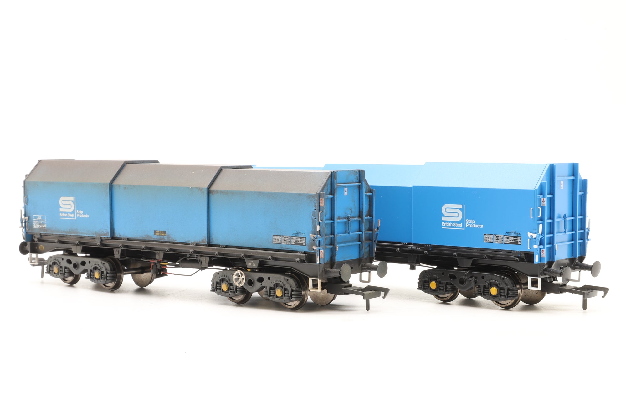Accurascale OO ACC2121-BSC-2 Twin Pack JSA Steel Coil British Steel Wagons Weathered
