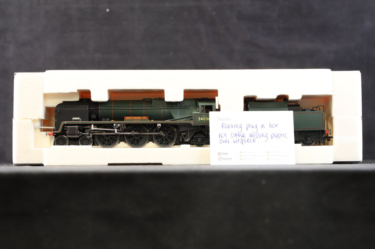 Hornby OO R2609 BR 4-6-2 West Country Class &#39;34036&#39; &#39;Westward HO&#39;, DCC Fitted