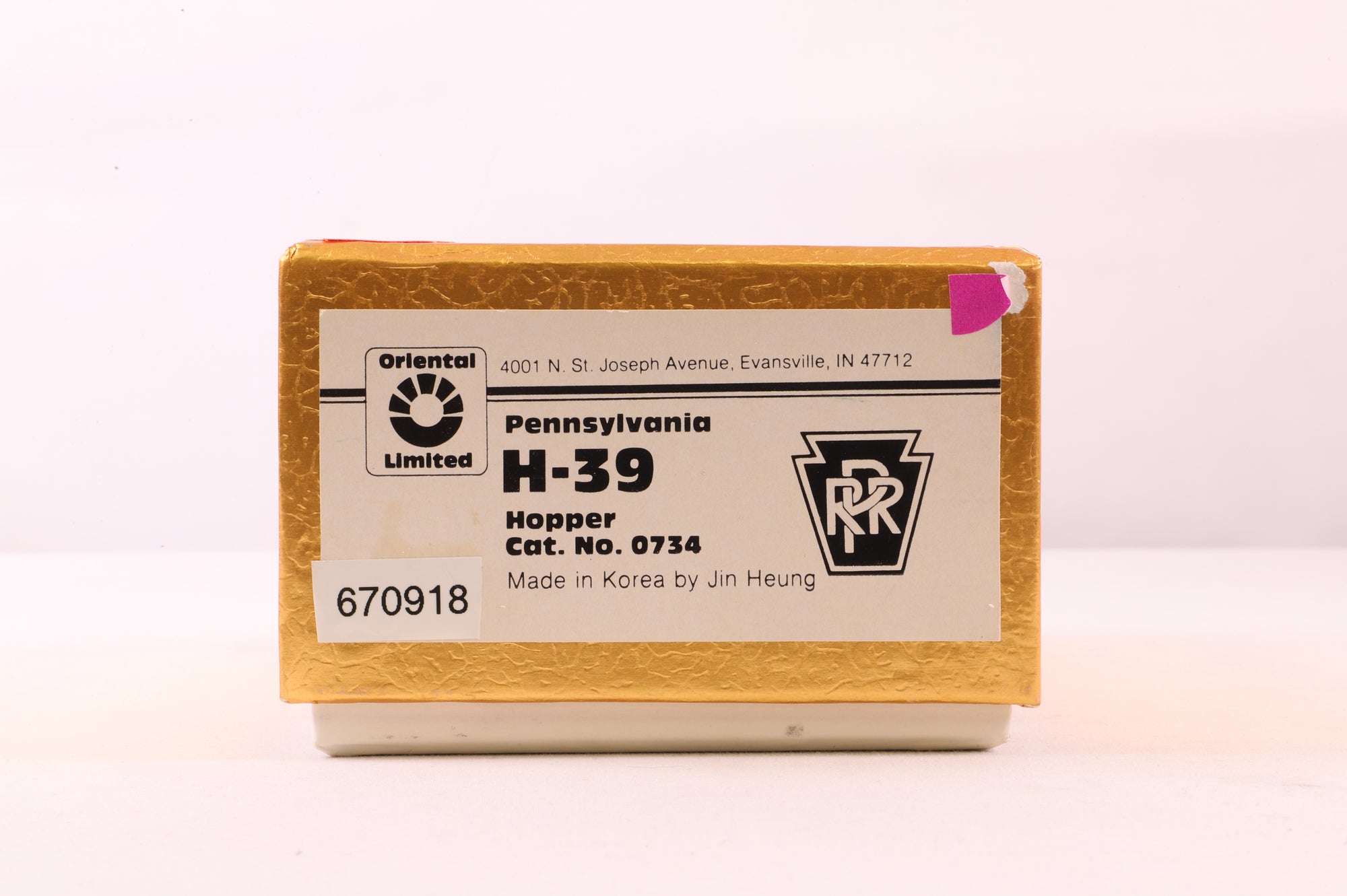 Oriental Limited HO Brass 734 Hopper Covered PRR Class H39 C/P Tolf '670918'