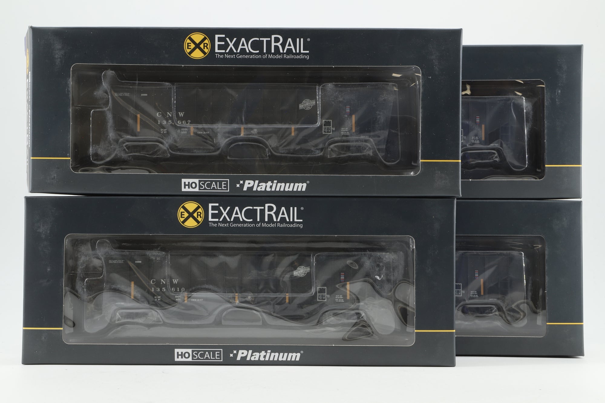 ExactRail HO Rake of 4 Bethlehem 4011 Hoppers in CNW Black