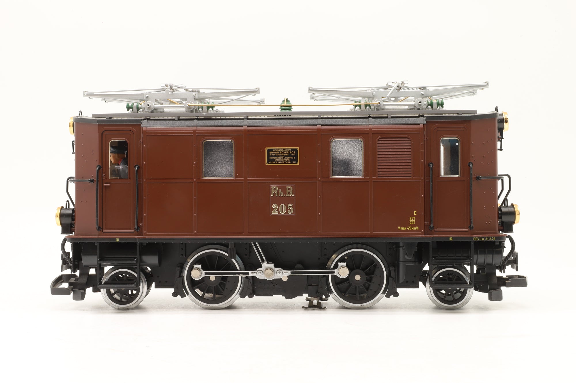 LGB G Scale 2045 RhB Brown Class Ge 2/4 Cab Locomotive '205', DC/DCC Sound