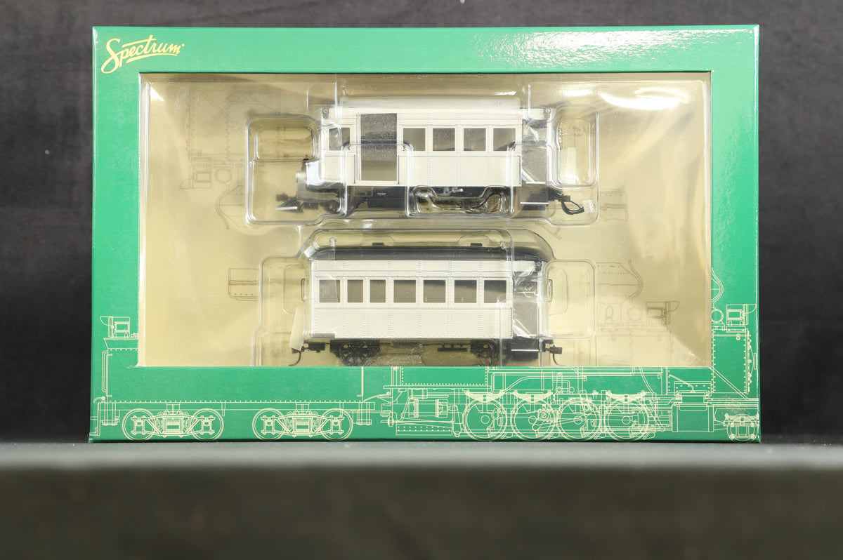 Spectrum On30 28499 Rail Bus &amp; Trailer w/Full Interiors, Painted/Unlettered (Silver &amp; Black), DCC Fitted