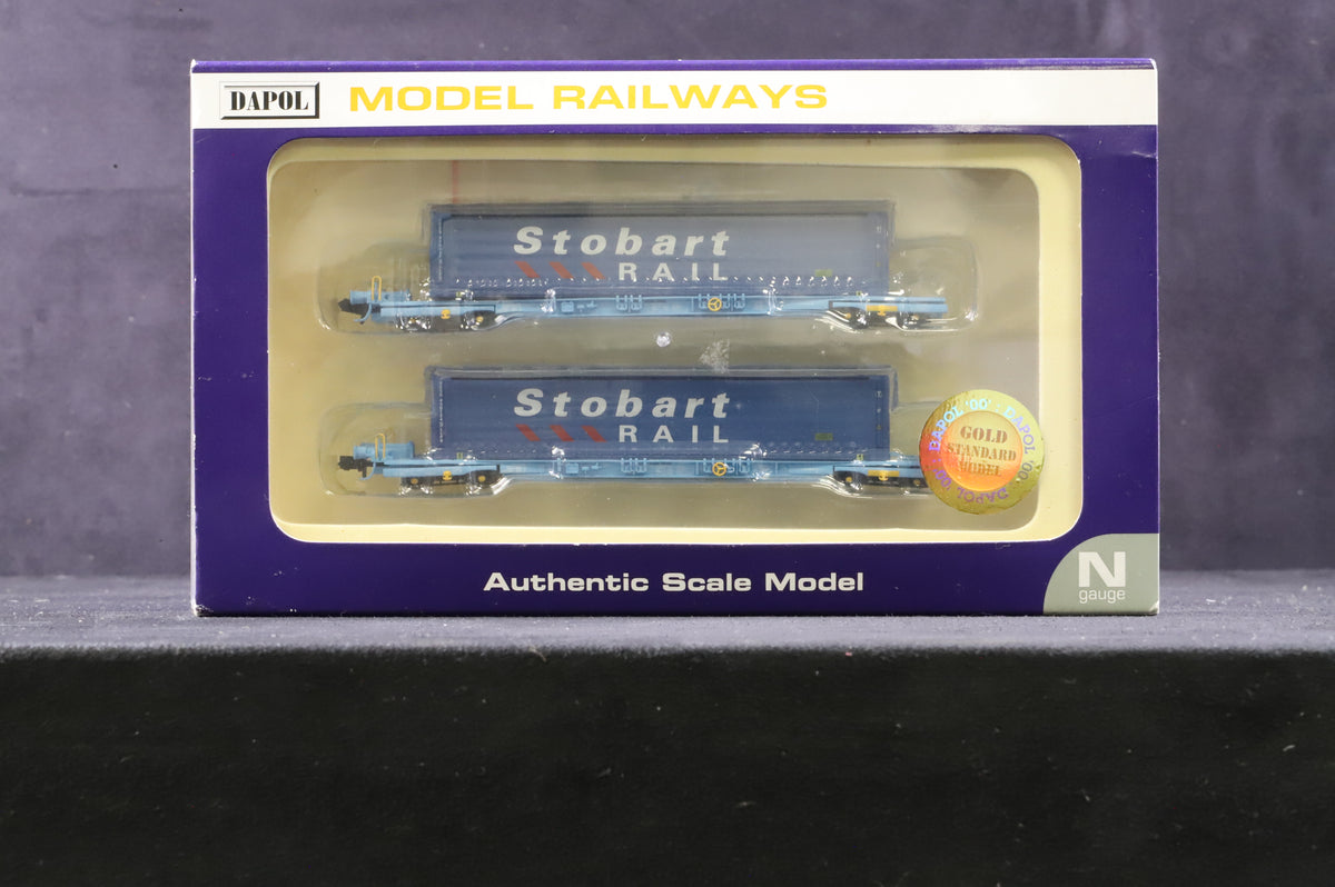 Dapol N Gauge NB-076G Pack of 2 Stobart Rail Megafret Wagons