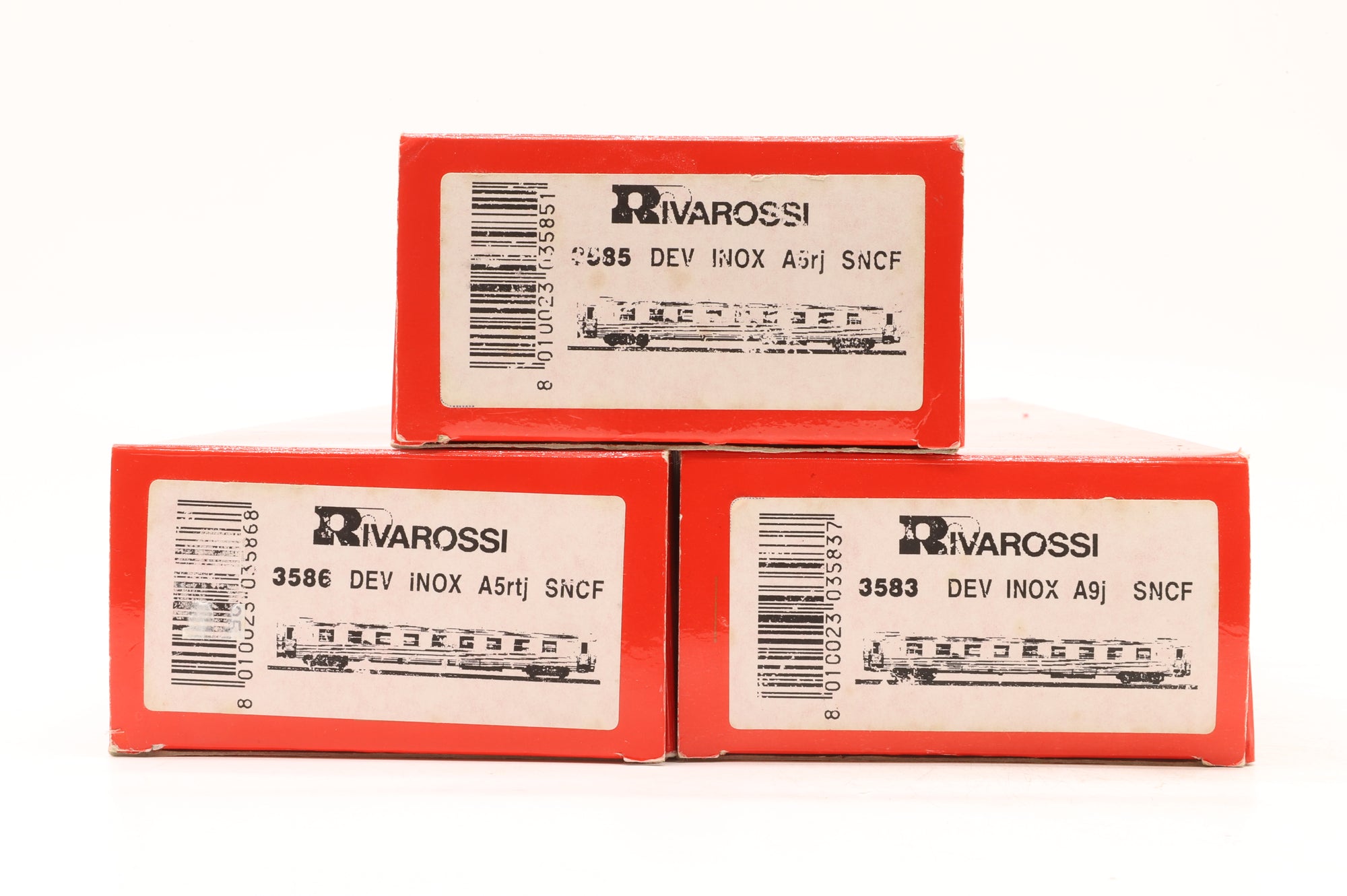 Rivarossi HO 3586/85/83 Rake of 3x SNCF DEV Inox Coaches