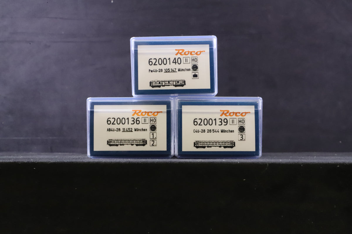 Roco HO Rake Of 3 DRG Coches Inc. 6200136, 139 &amp; 140