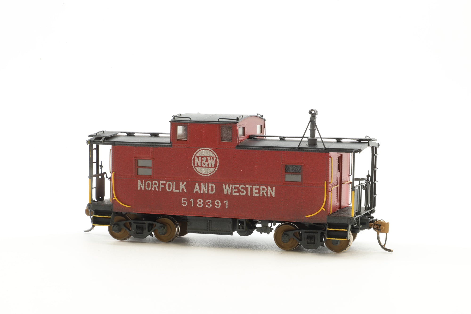 Overland Models HO Brass OMI-3867 Caboose N&W Class C31 Steel Red w/ Weathering '518632'