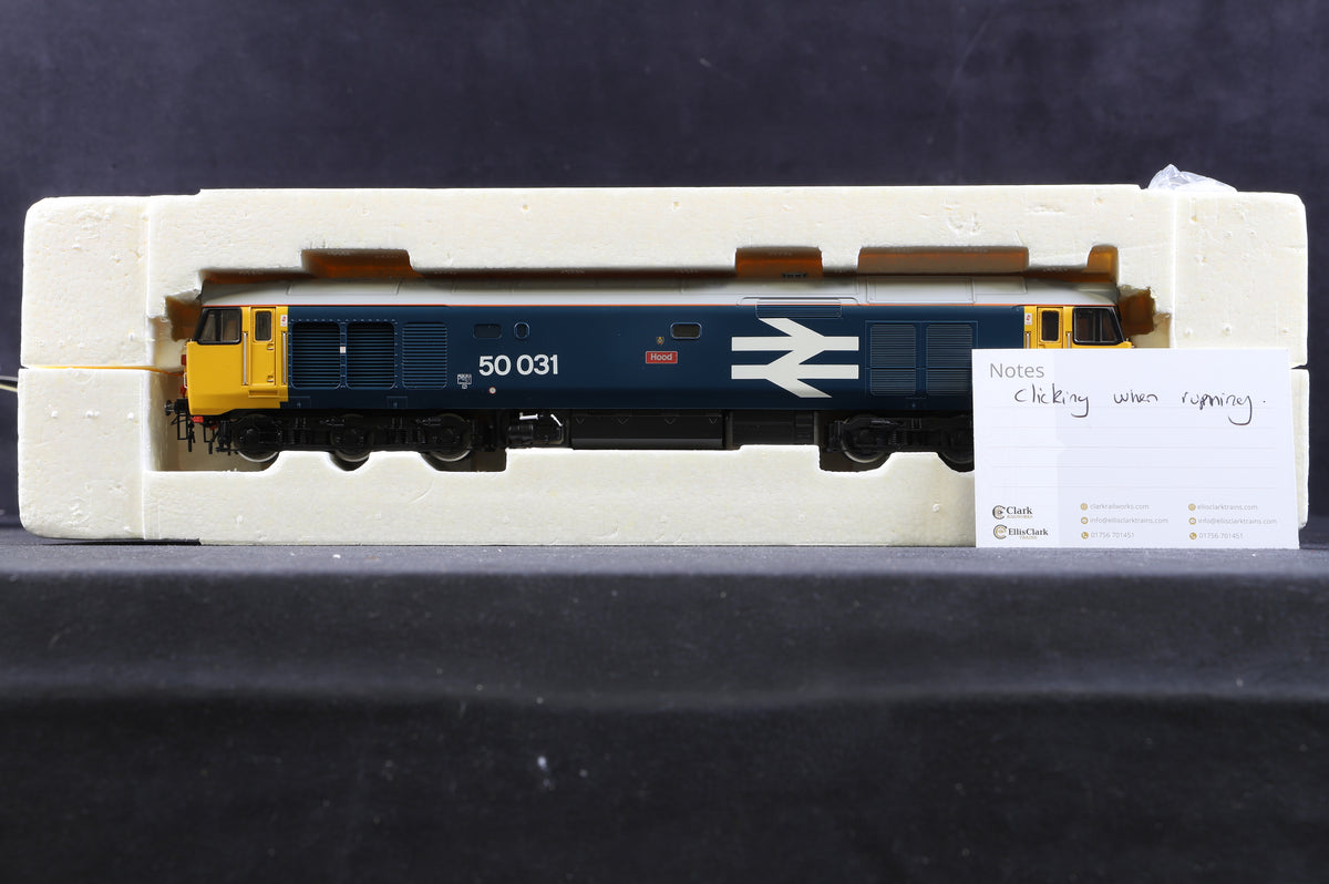 Hornby OO R2374 Class 50 &#39;50031&#39; &#39;Hood&#39; BR Blue Large Logo