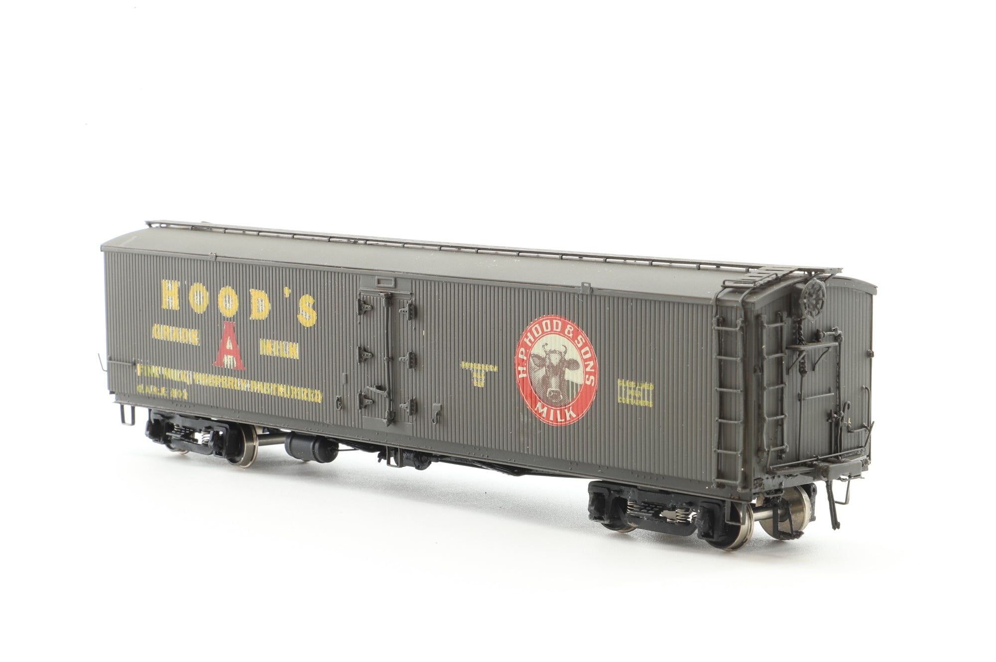 Precision Scale HO Brass Milk tank car Pfaudler 50' Wood sheathed 'HOODS'