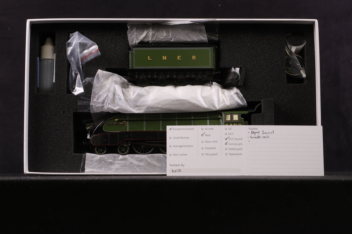 Dapol Back label OO BL-001-003 Class A4 &#39;4482&#39; &#39;Golden Eagle&#39; LNER Green DCC Sound &amp; Smoke