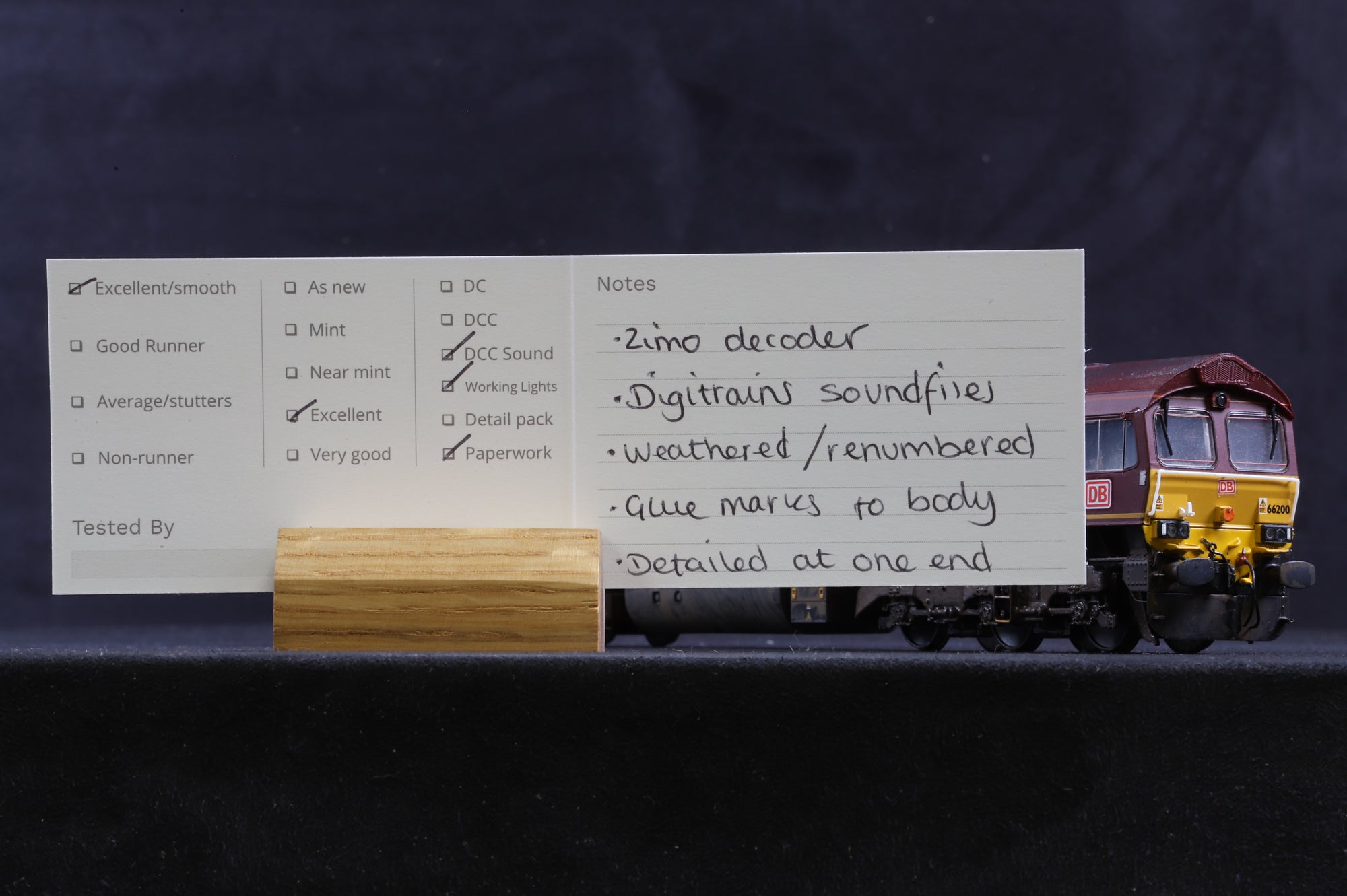 Bachmann OO 32-730 Class 66 '66200' EWS/ DB Renumbered/ Weathered, DCC Sound