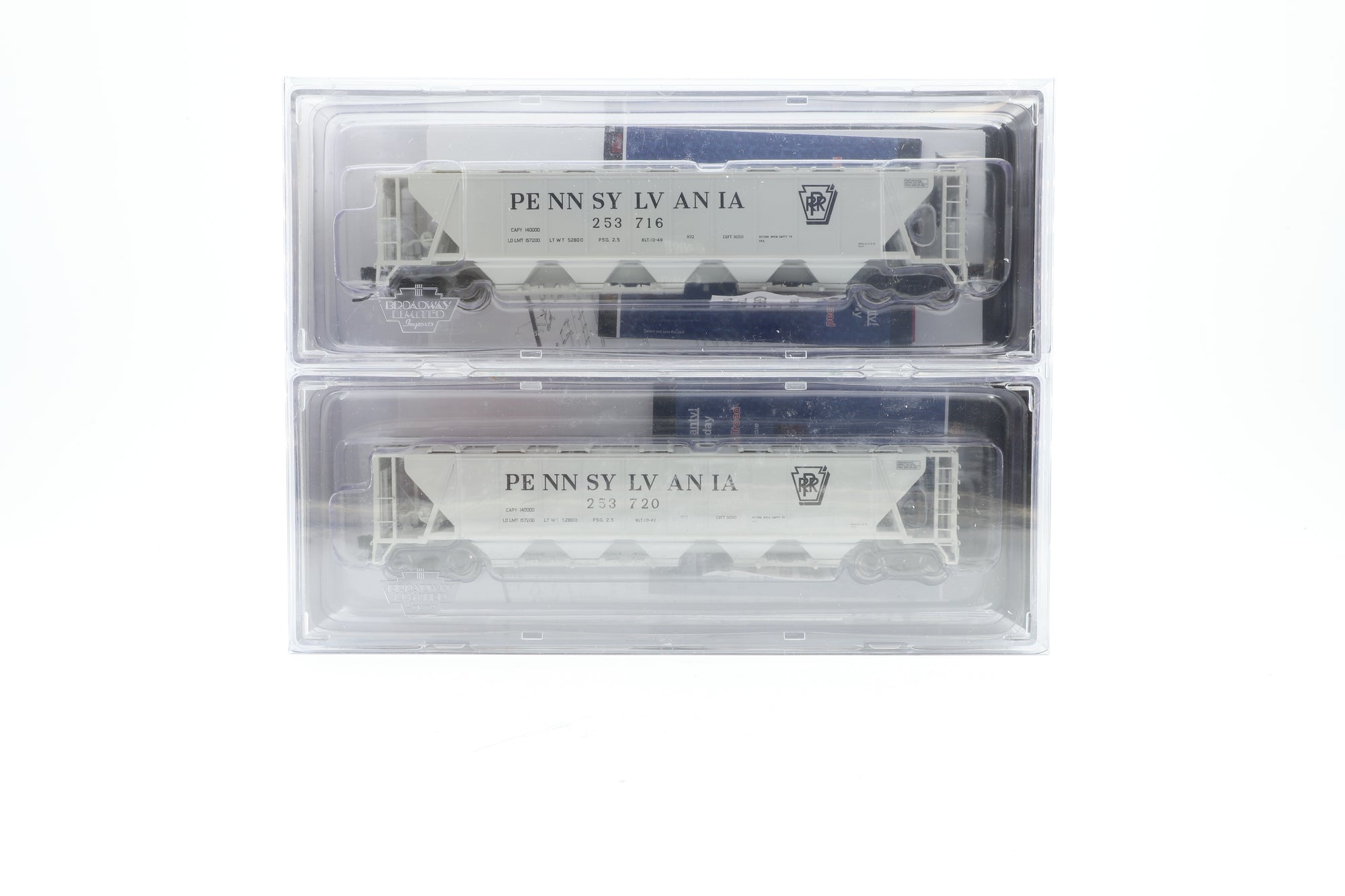 Broadway Limited HO 1882 Set of 4 H32 Covered Hoppers in PRR Grey