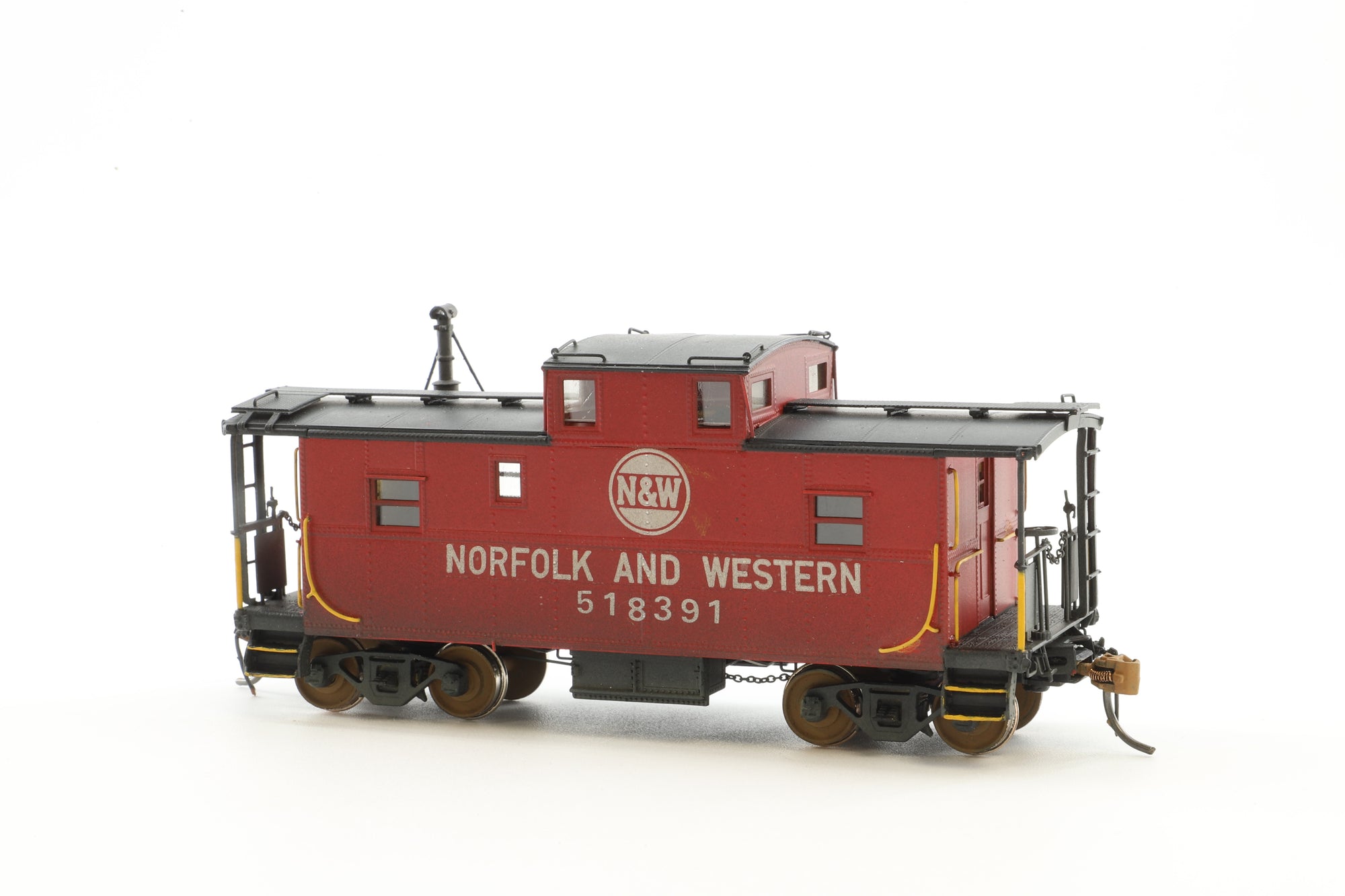 Overland Models HO Brass OMI-3867 Caboose N&W Class C31 Steel Red w/ Weathering '518632'