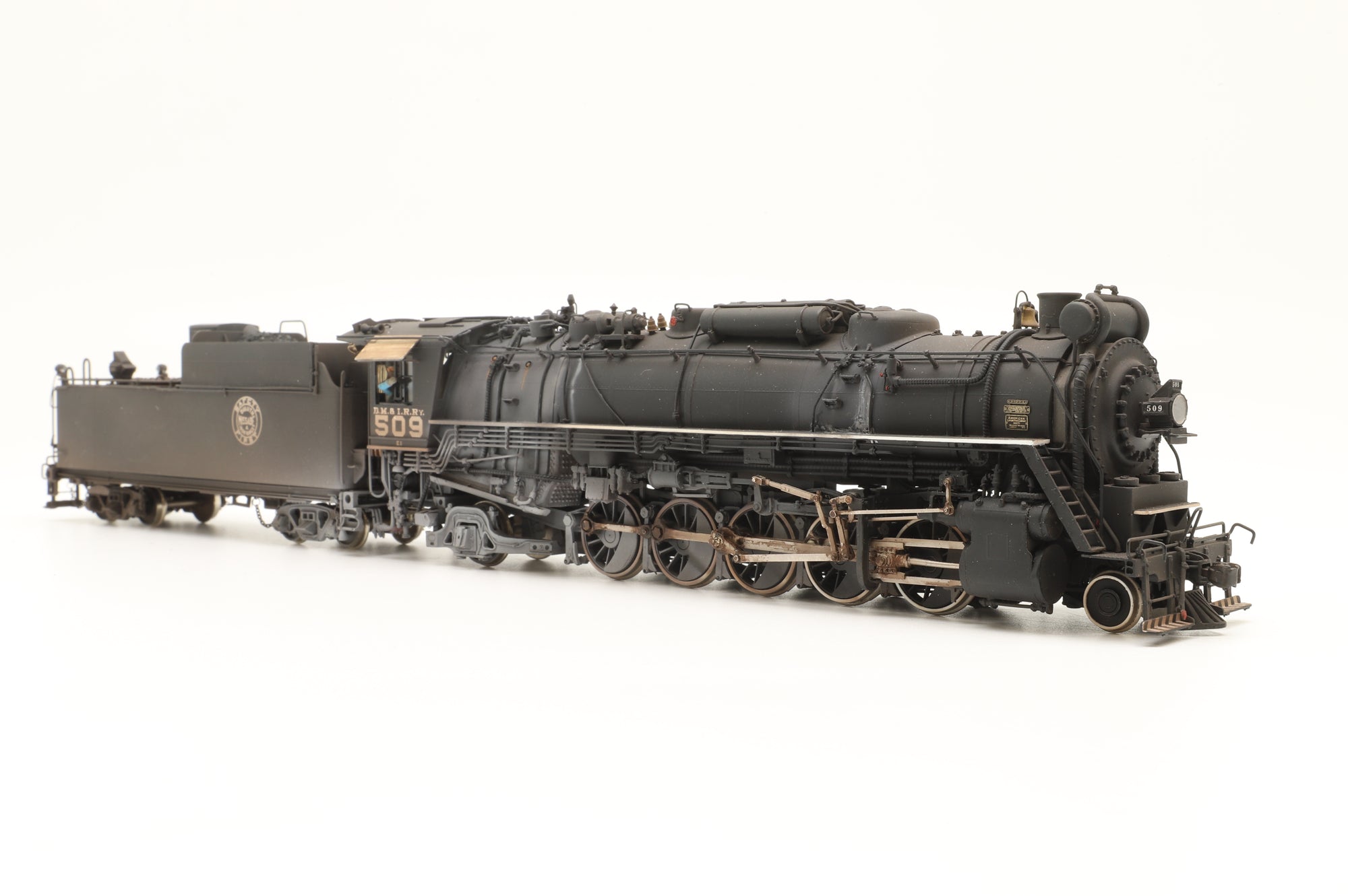 Key Imports HO Brass DMIR 2-10-2 #509 in DMIR Black - Weathered
