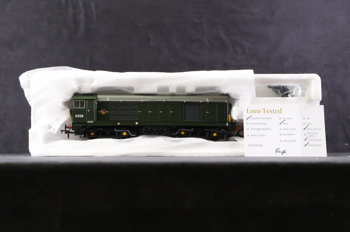 Bachmann OO 32-033DS Class 20 Diesel &#39;D8158&#39; BR Green Box Head Code, DCC Sound