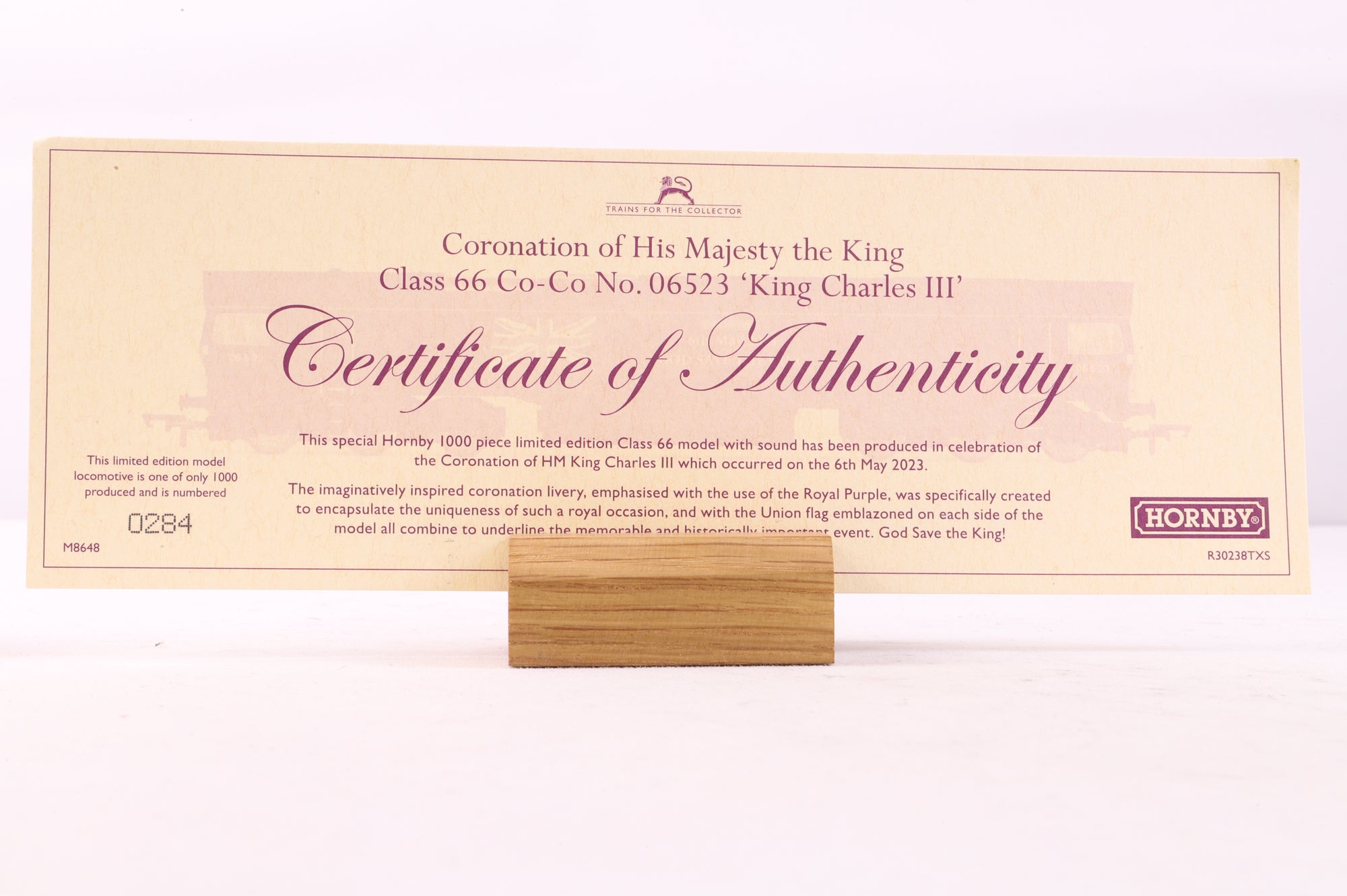 Hornby OO R30238TXS Class 66 '06523' 'King Charles III' DCC Sound