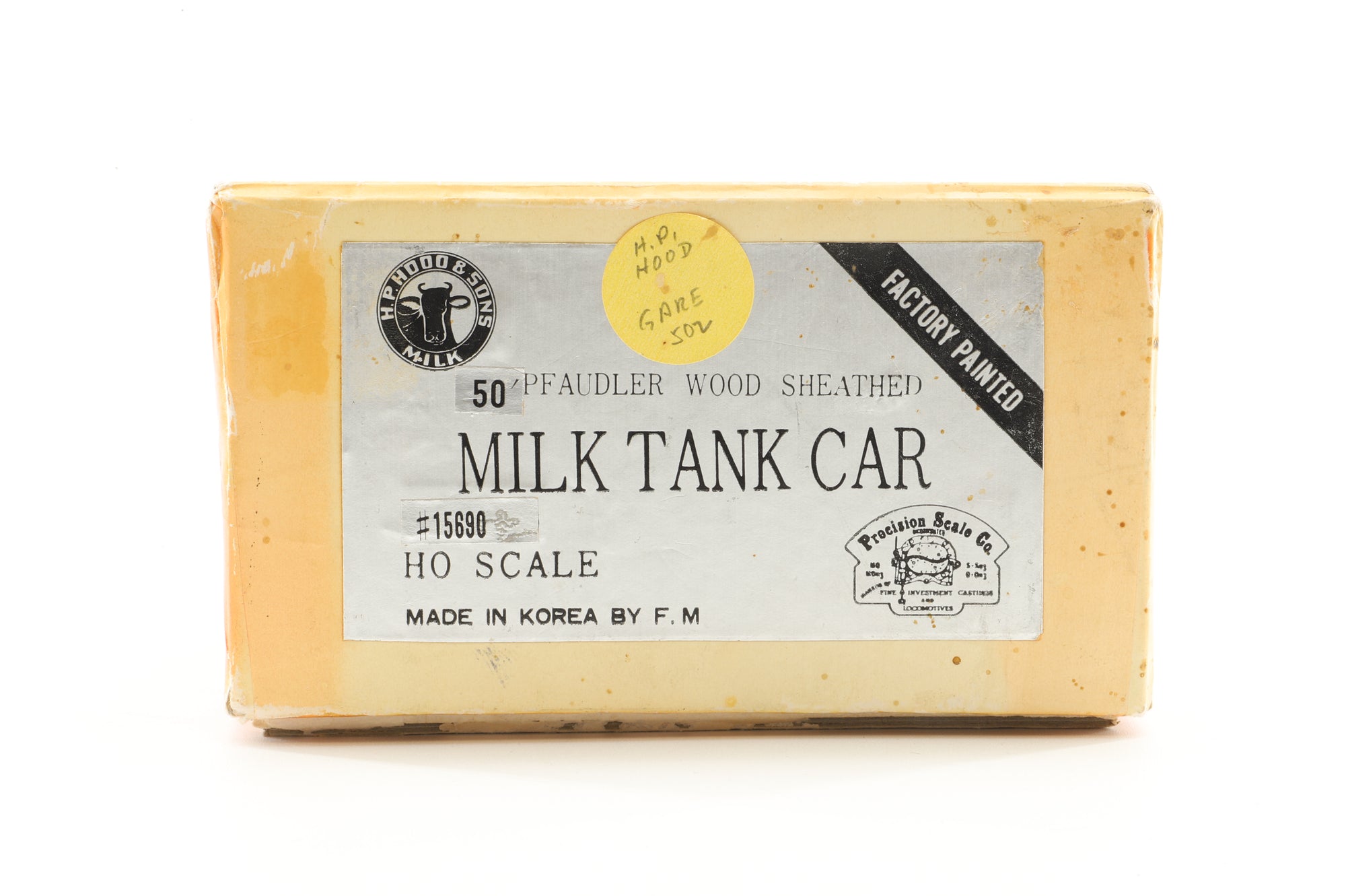 Precision Scale HO Brass Milk tank car Pfaudler 50' Wood sheathed 'HOODS'
