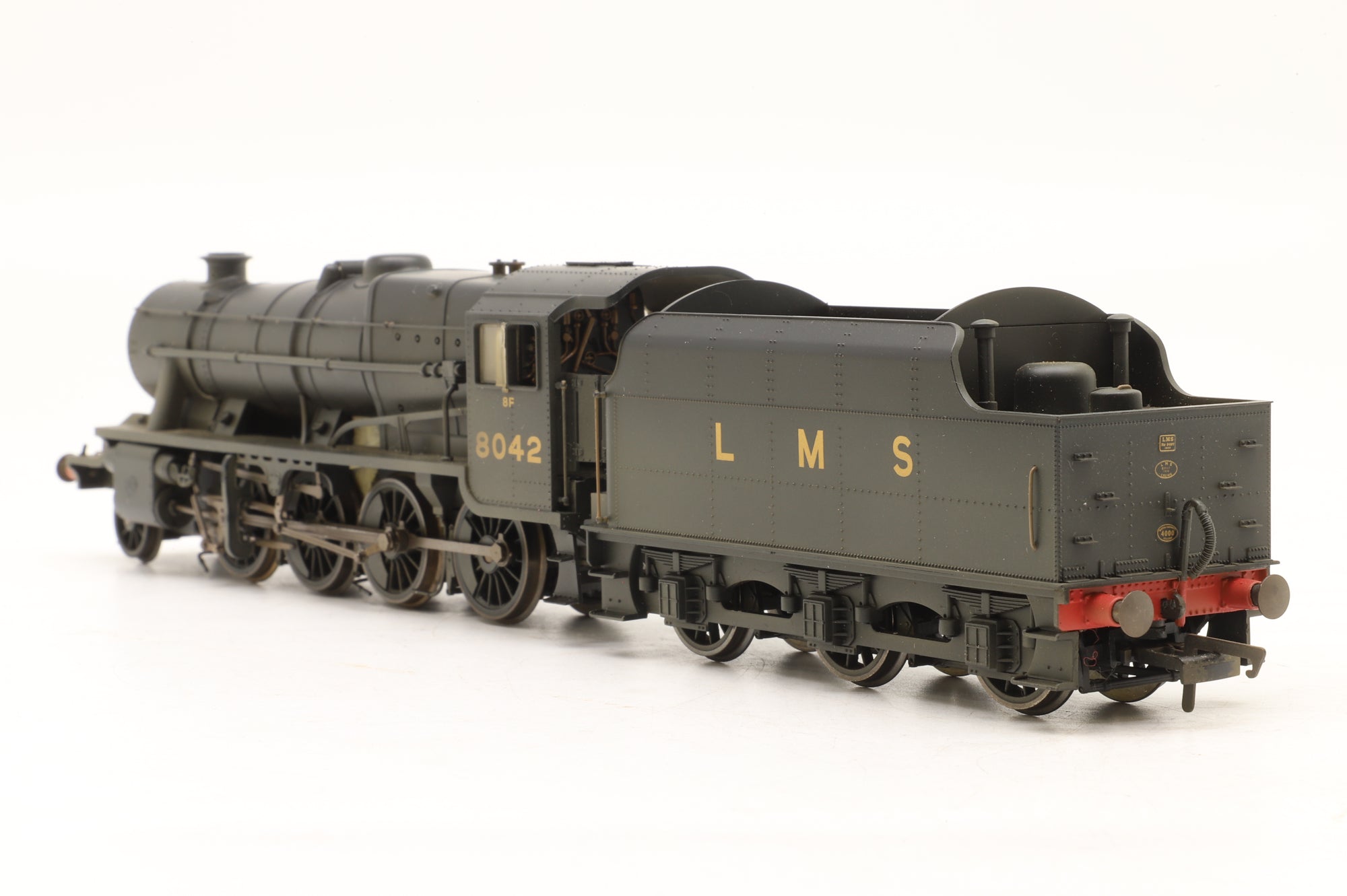 Hornby OO R2249 Class 8F 8042 in LMS Black – Weathered