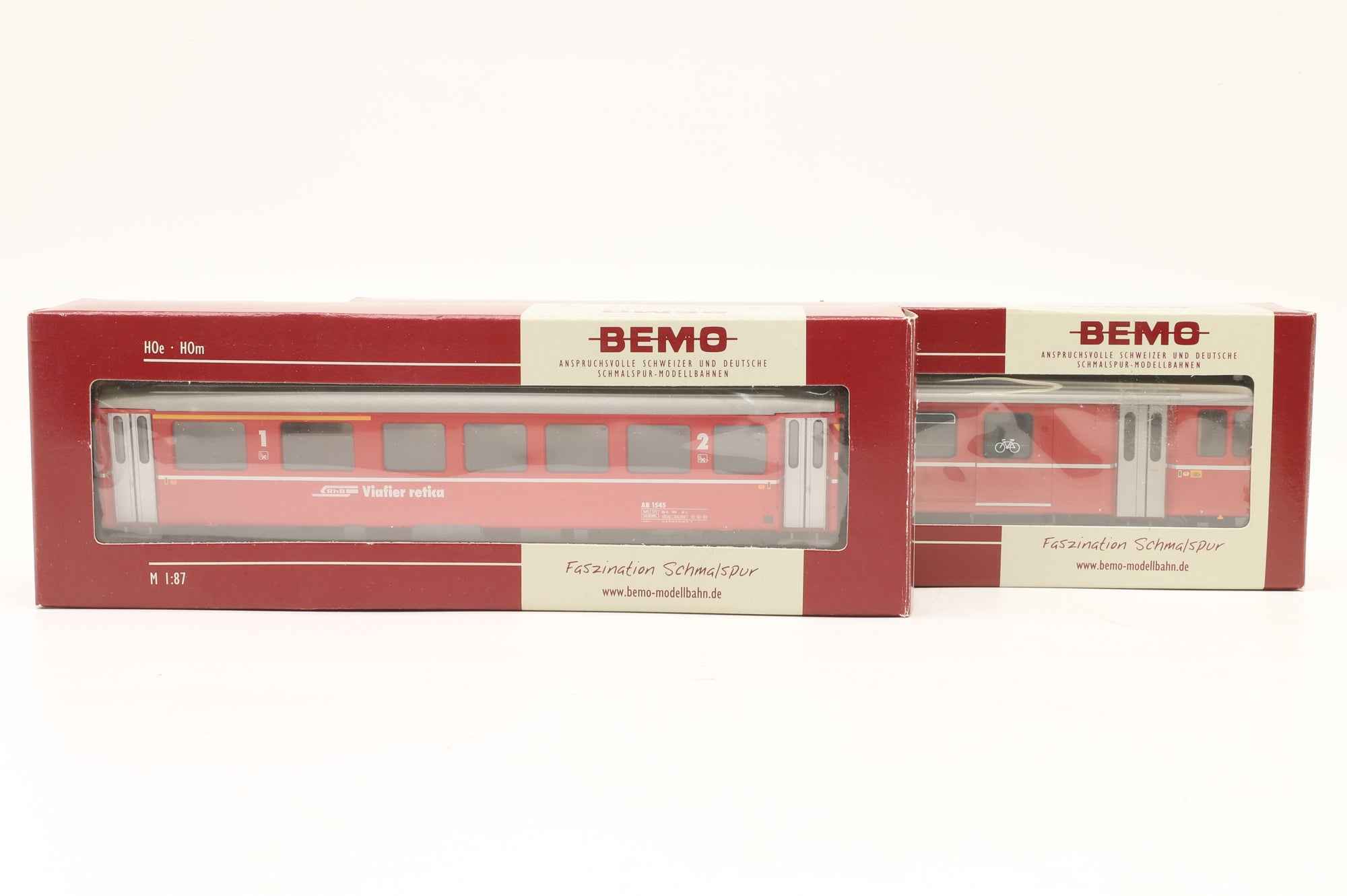 BEMO HOm Rake of 2x Rhb Red Coaches