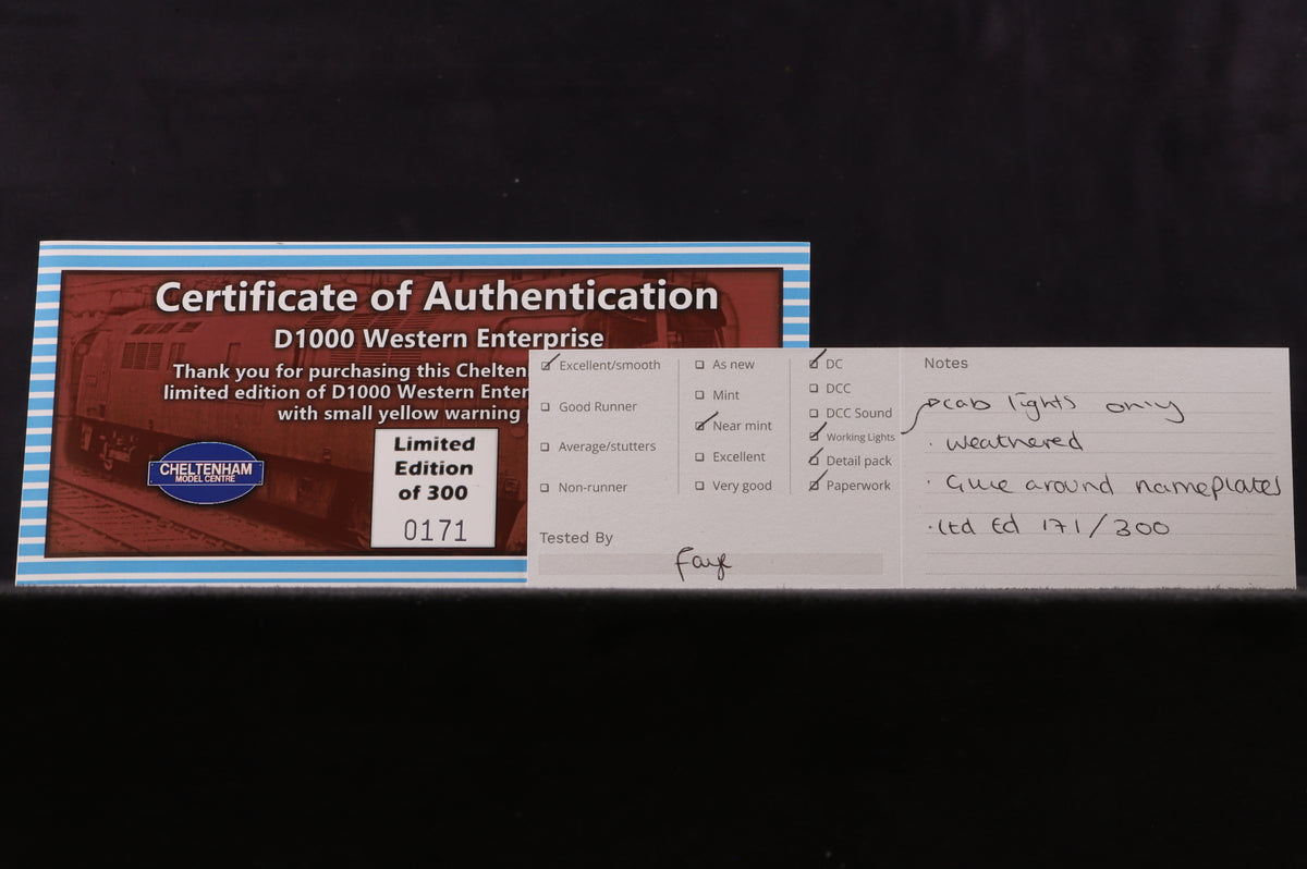 Dapol OO CHEL T0002 Class 52 &#39;D1000&#39; &#39;Western Enterprise&#39; Maroon SYP Weathered Ltd Ed 171/ 300