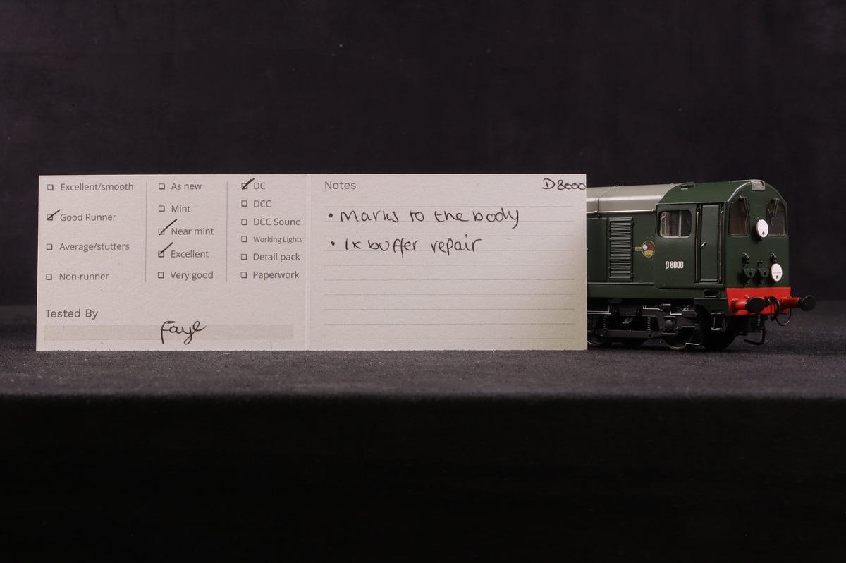 Bachmann OO 32-027 Class 20 &#39;D8000&#39; BR Green with Indicator Discs