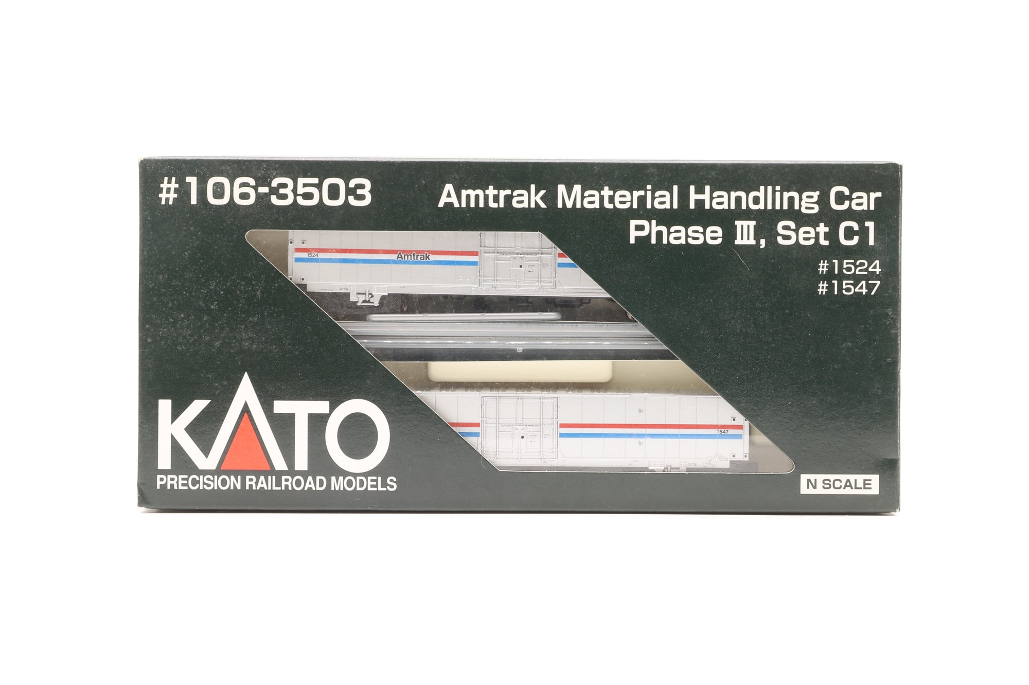 Kato N 106-3503 Twin Pack of Amtrak Material Handling Cars