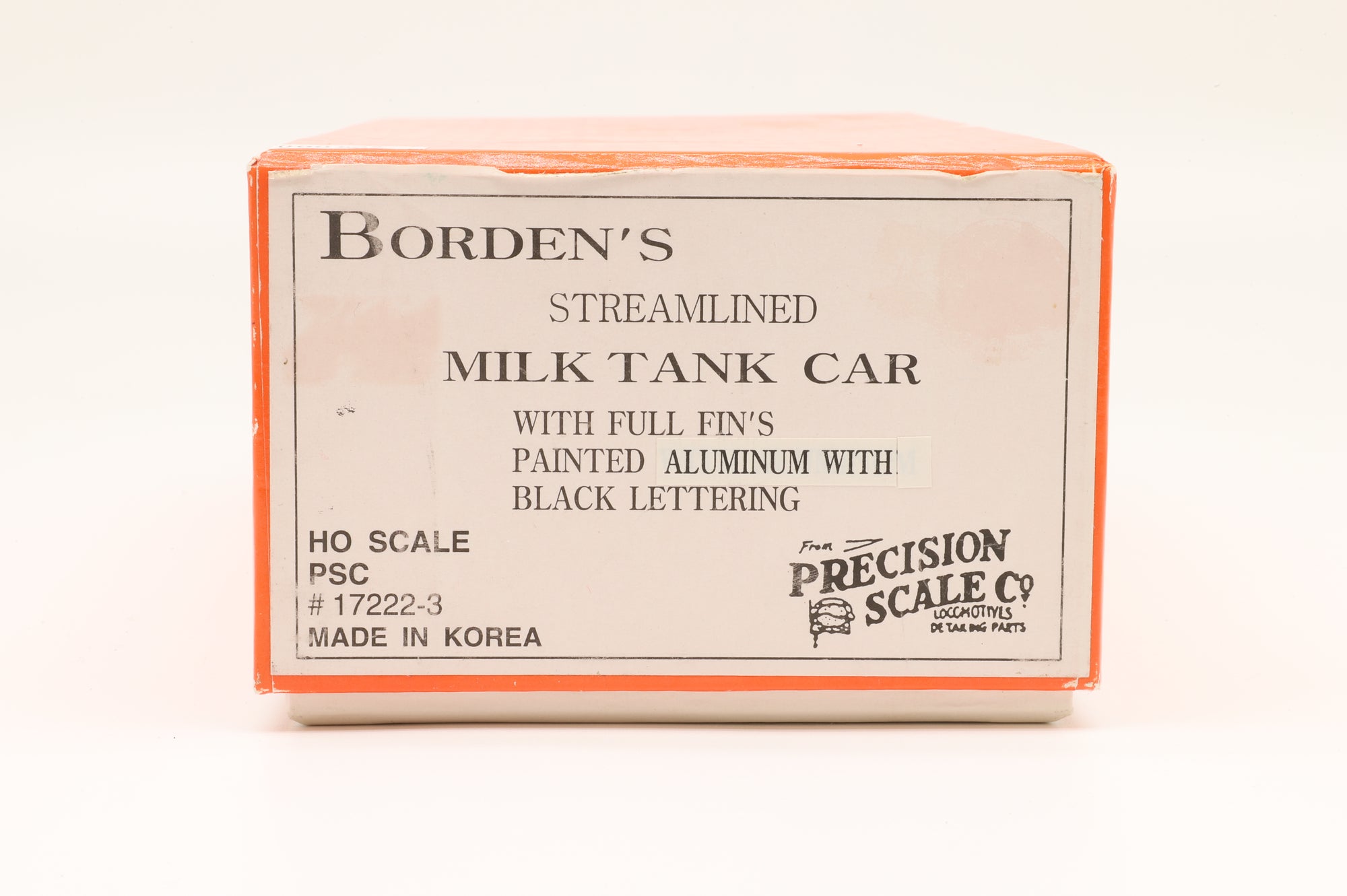 Precision Scale Co./Ironhorse Models HO PSC #17222-3 Borden's Streamlined Milk Tank Car, Factory Painted Brass