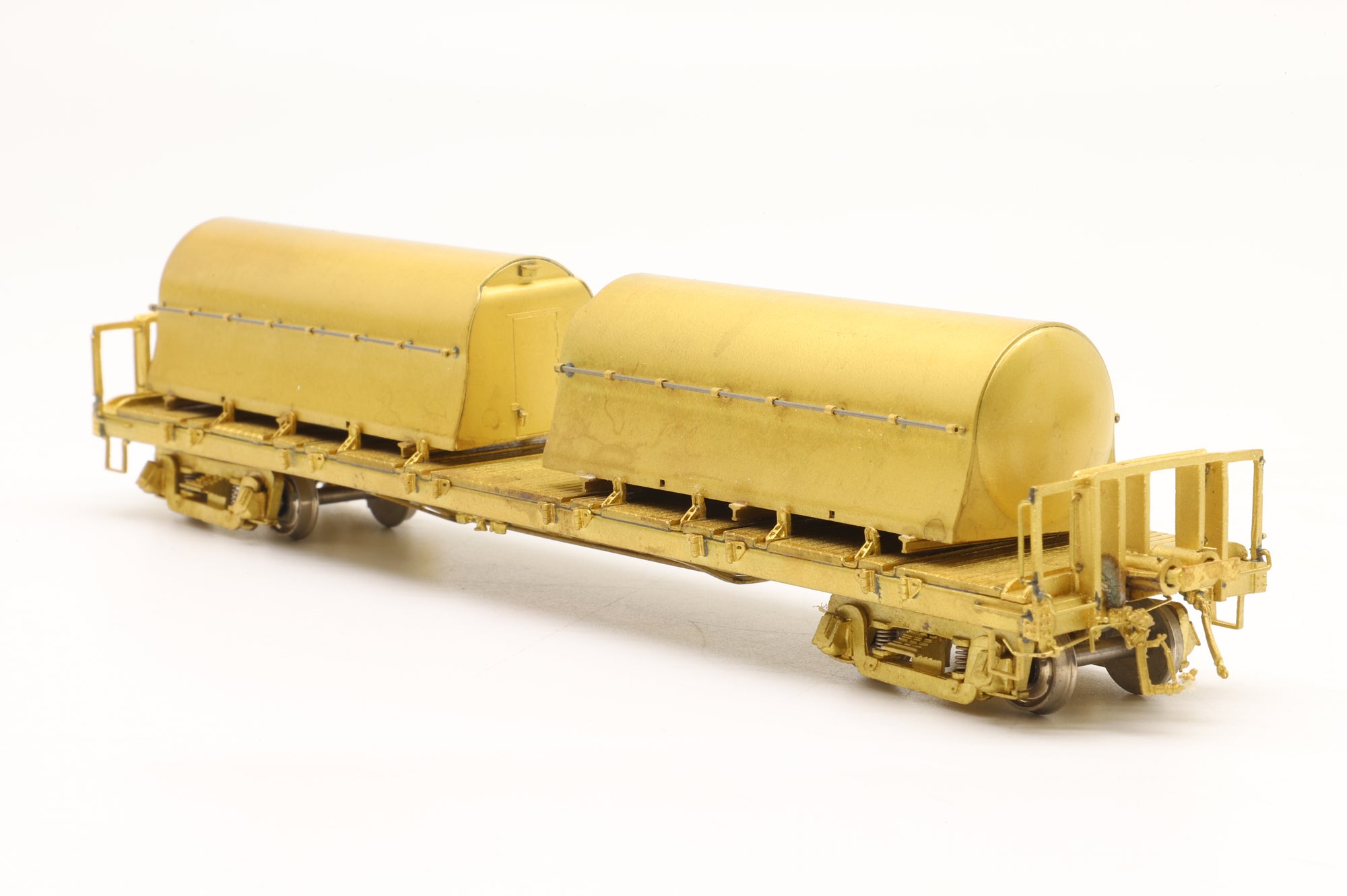 Overland Models Co. HO Brass Omi-3158 National Car-Flat W/Milk Containers Unpainted