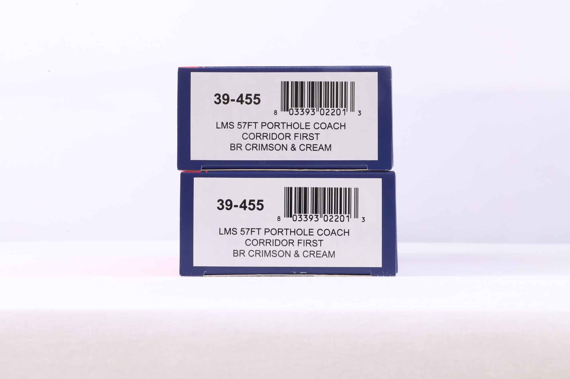 Bachmann OO 39-455 Rake Of 2 LMS 57ft Porthole Coaches BR Crimson & Cream