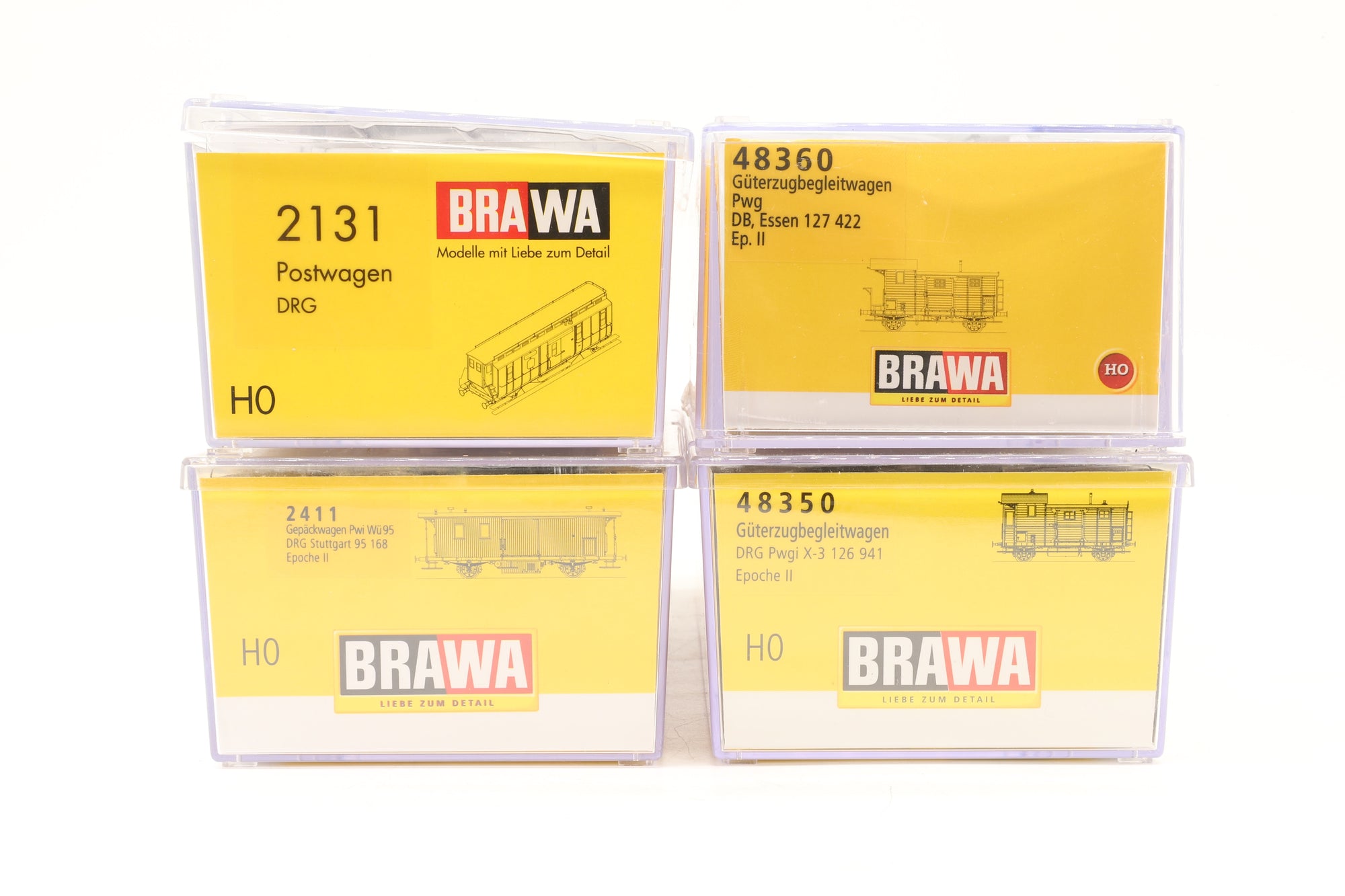 Brawa HO Rake Of 4 DRG Coaches Inc. 48360, 48350, 2131 & 2411