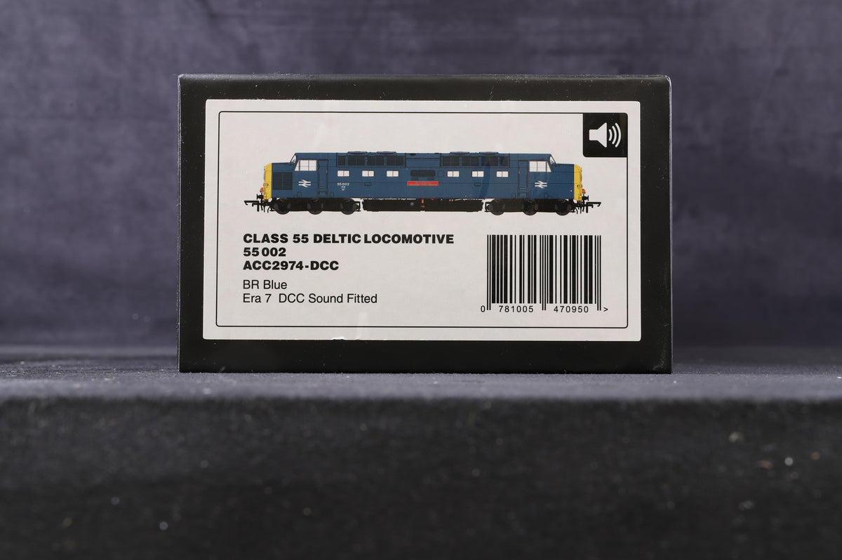 Accurascale OO ACC2974DCC Class 55 Deltic &#39;55002&#39; BR Blue, DCC Sound