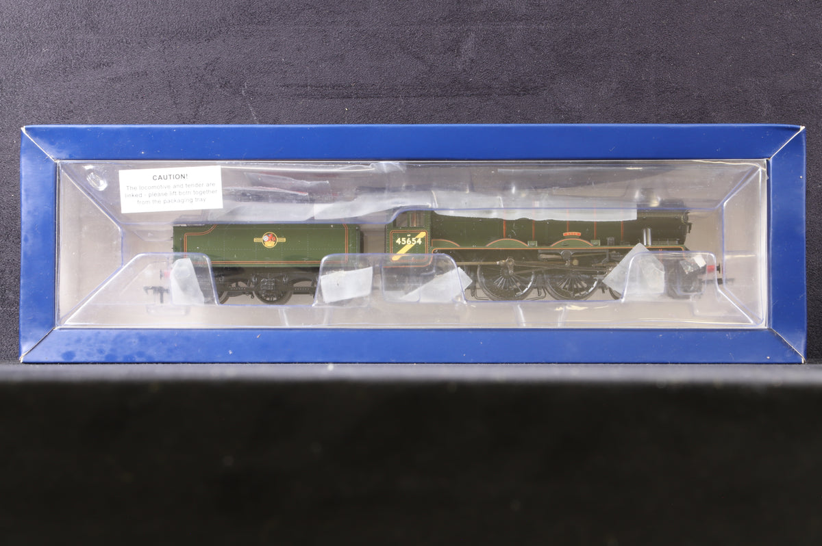 Bachmann OO 31-186A Jubilee Class 45654 &#39;Hood&#39; in Lined BR Green w/ Late Crests &amp; Overhead Clearance Stripes