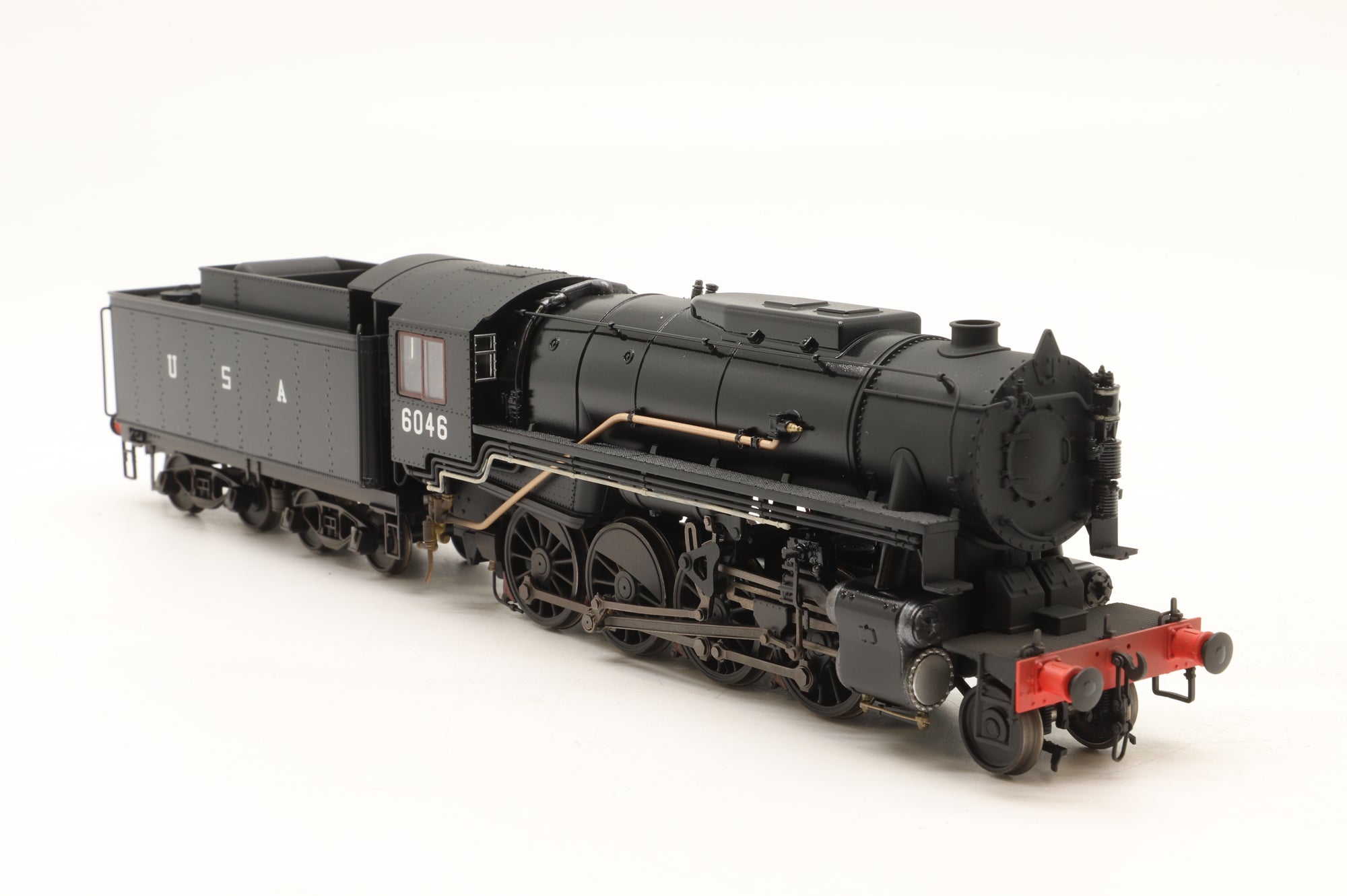 Rapido OO Gauge 926007 USATC S160 2-8-0, ‘6046’, Black w/USA on Tender (As preserved) Weathered, Gloss Finish