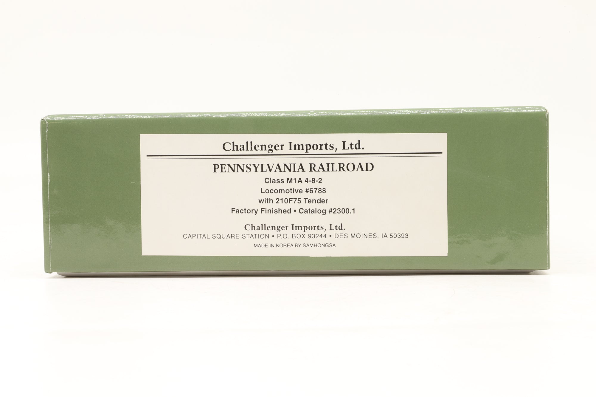Challenger Imports/Samhongsa HO Brass 2300.1 Class M1A w/ 210F75 Tender #6788 PRR Black
