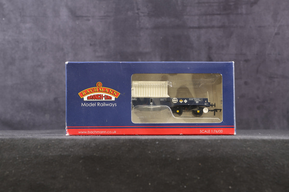 Bachman OO 38-345K FNA Nuclear Flask Wagon with Flat Floor &amp; Round Buffers 550011 in DRS Blue Livery - Bachmann Collectors Club Limited Edition 315/504