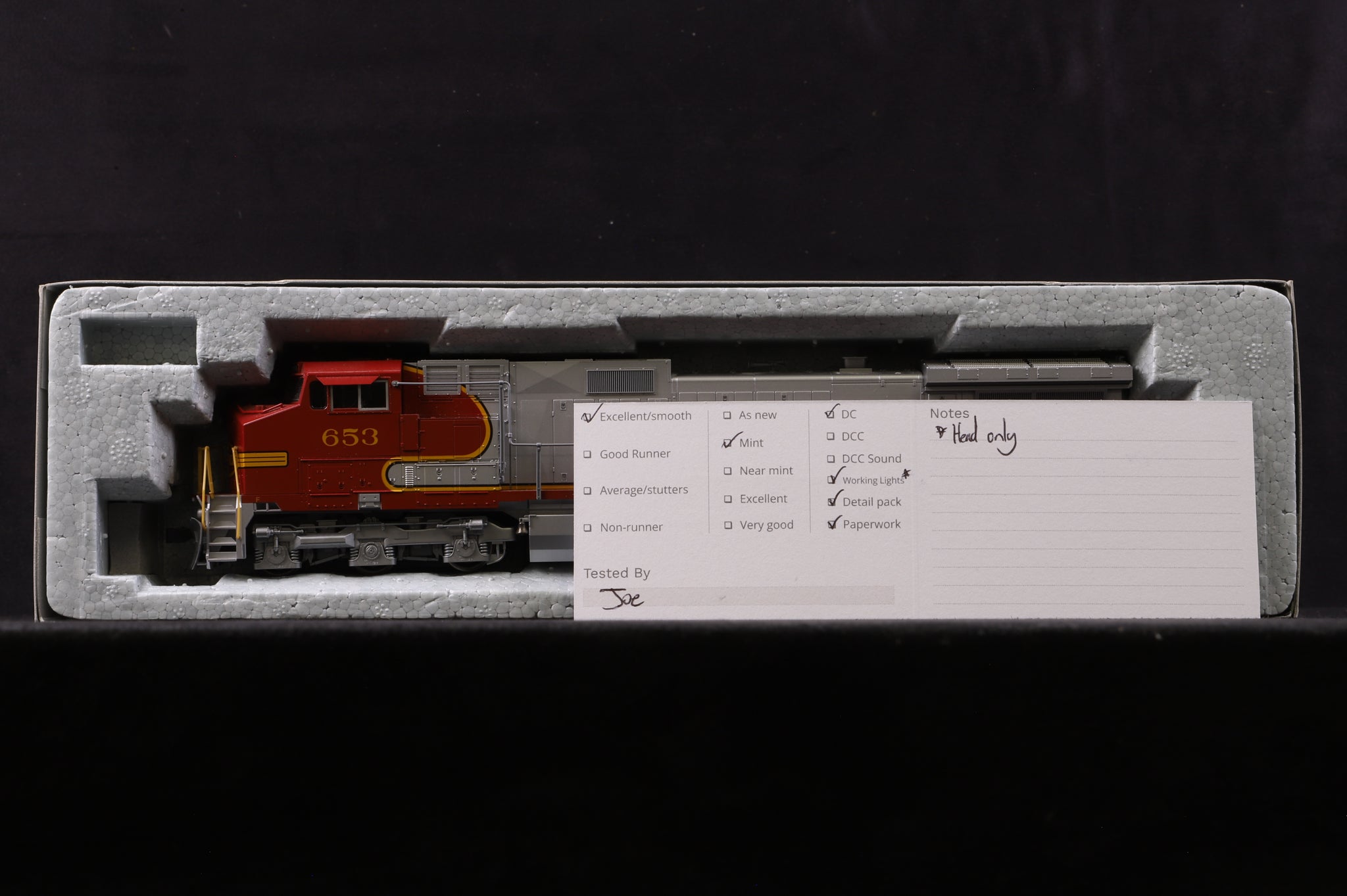 Kato HO 37-6156 GE C44-9W 653 in Santa Fe Livery - Clark Railworks