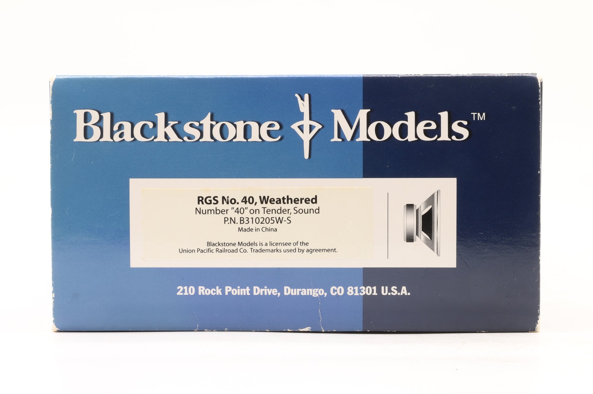 Blackstone HOn3 B310205W-S Class C-19 No. 40 in RGS Black – DCC Sound & Weathered