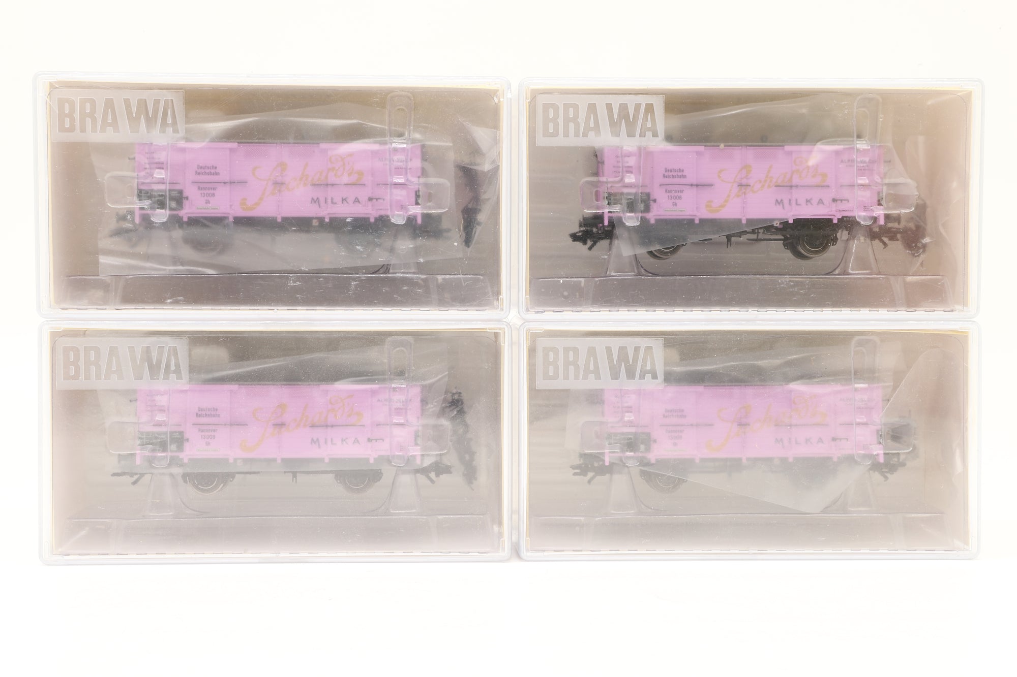 Brawa HO 48655 Rake Of 4 Box Vans DRG