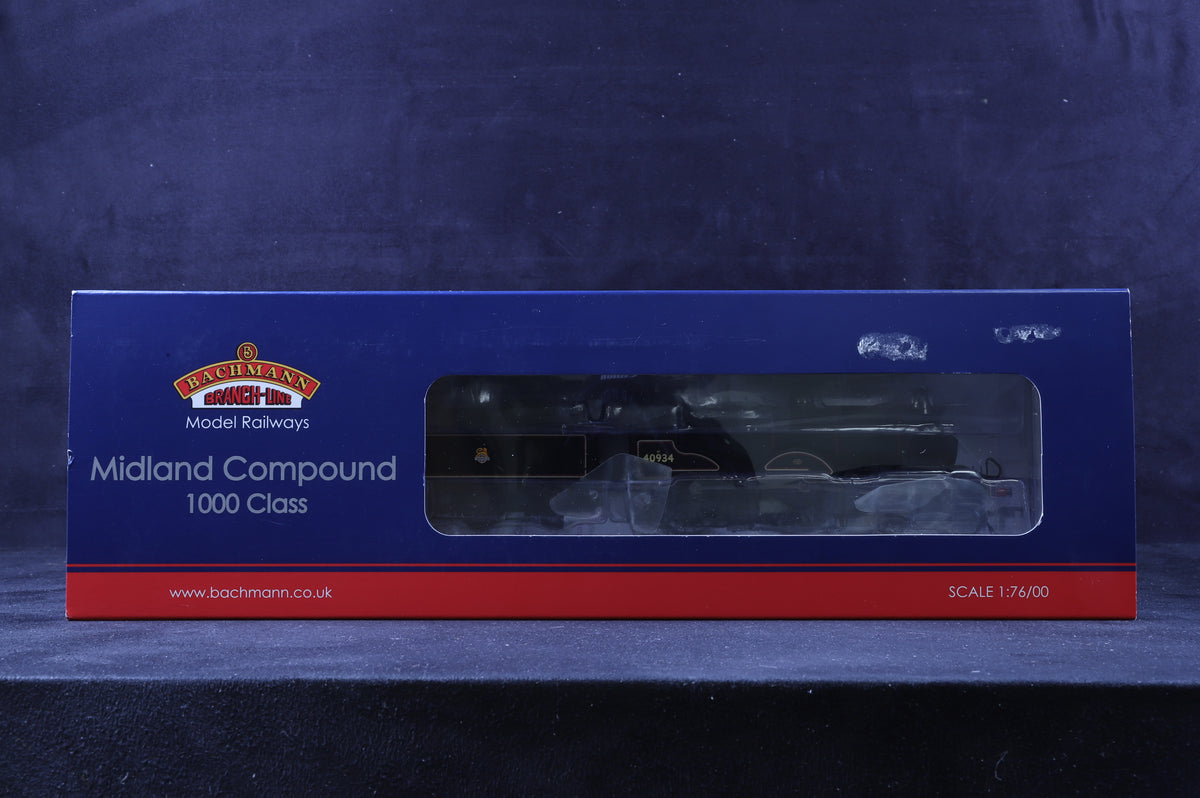 Bachmann OO 31-932DC Midland Compound 1000 Class 40934 in BR Lined Black with Early Crests