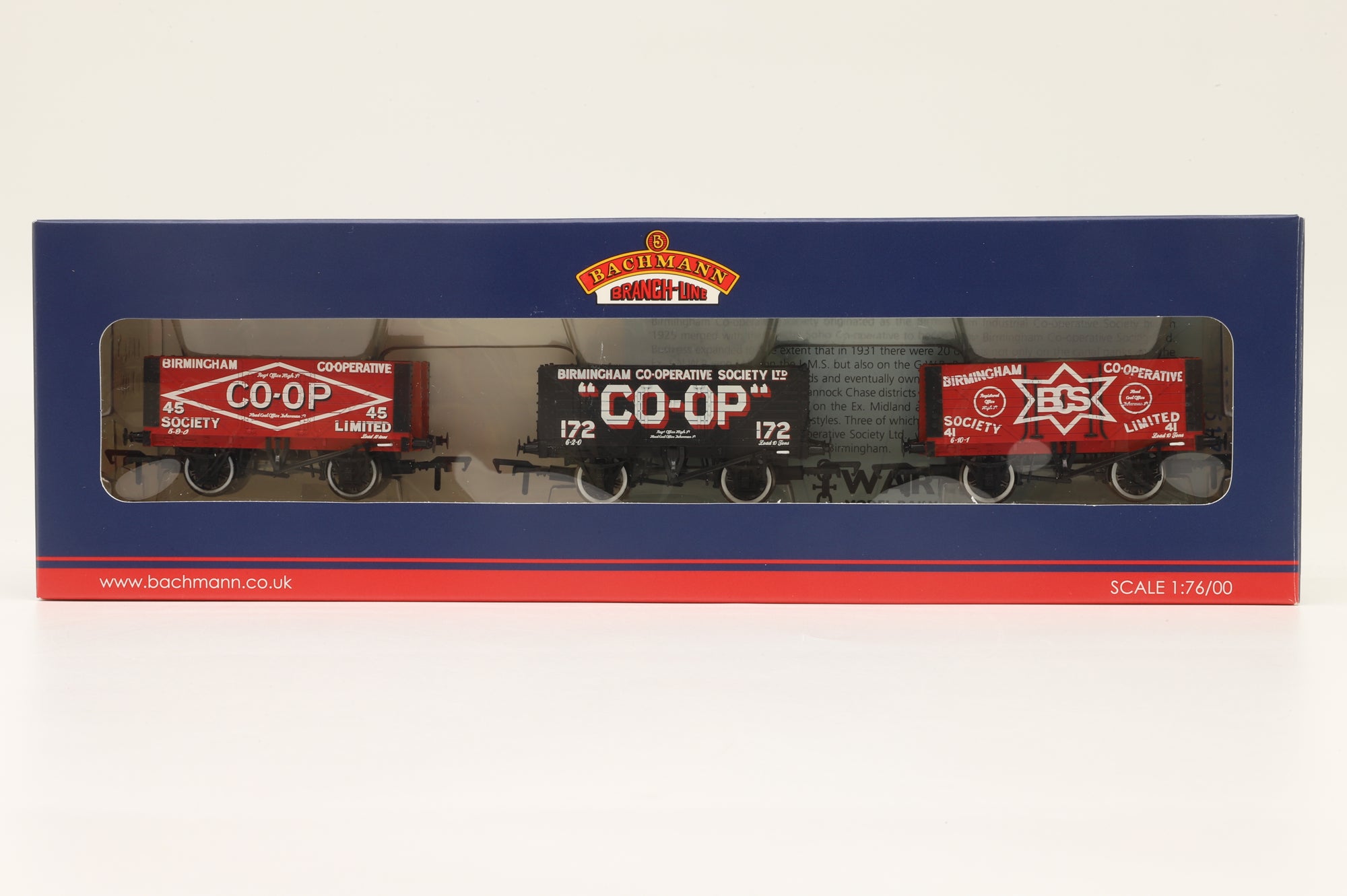 Bachmann OO 37-081Y Set Of 3 Private Owner Wagons 'Birmingham Co-Operative Society'