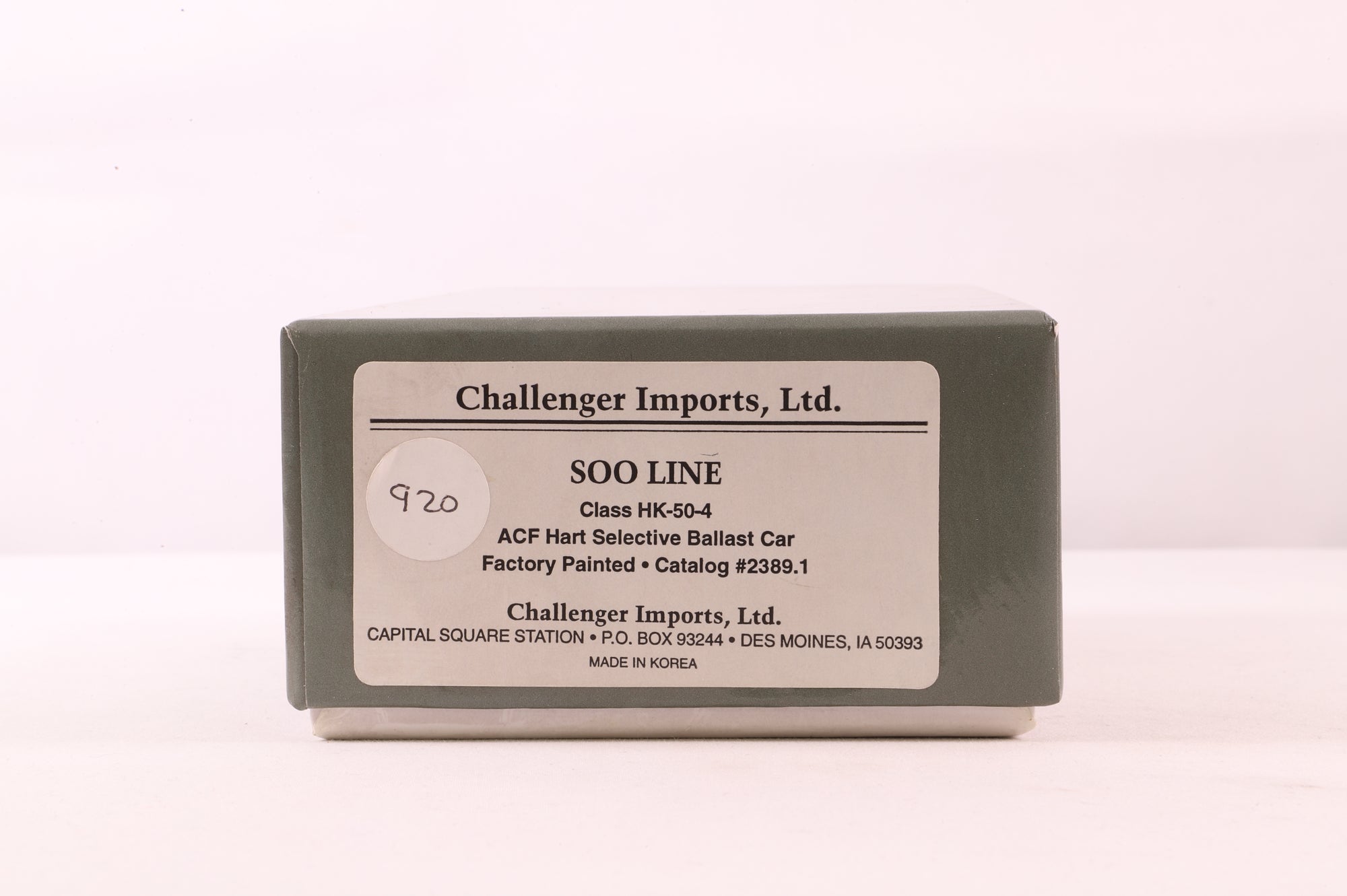 Challenger Imports HO Brass 2389.1 Hart Ballast Car SOO Selective Service HK-50-4 '9719'