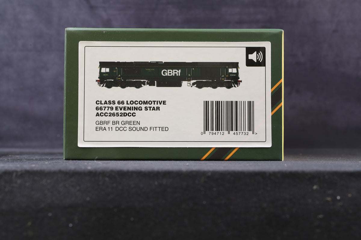 Accurascale OO ACC2652DCC Class 66 &#39;66779&#39; &#39;Evening Star&#39; GBRf BR Green, DCC Sound