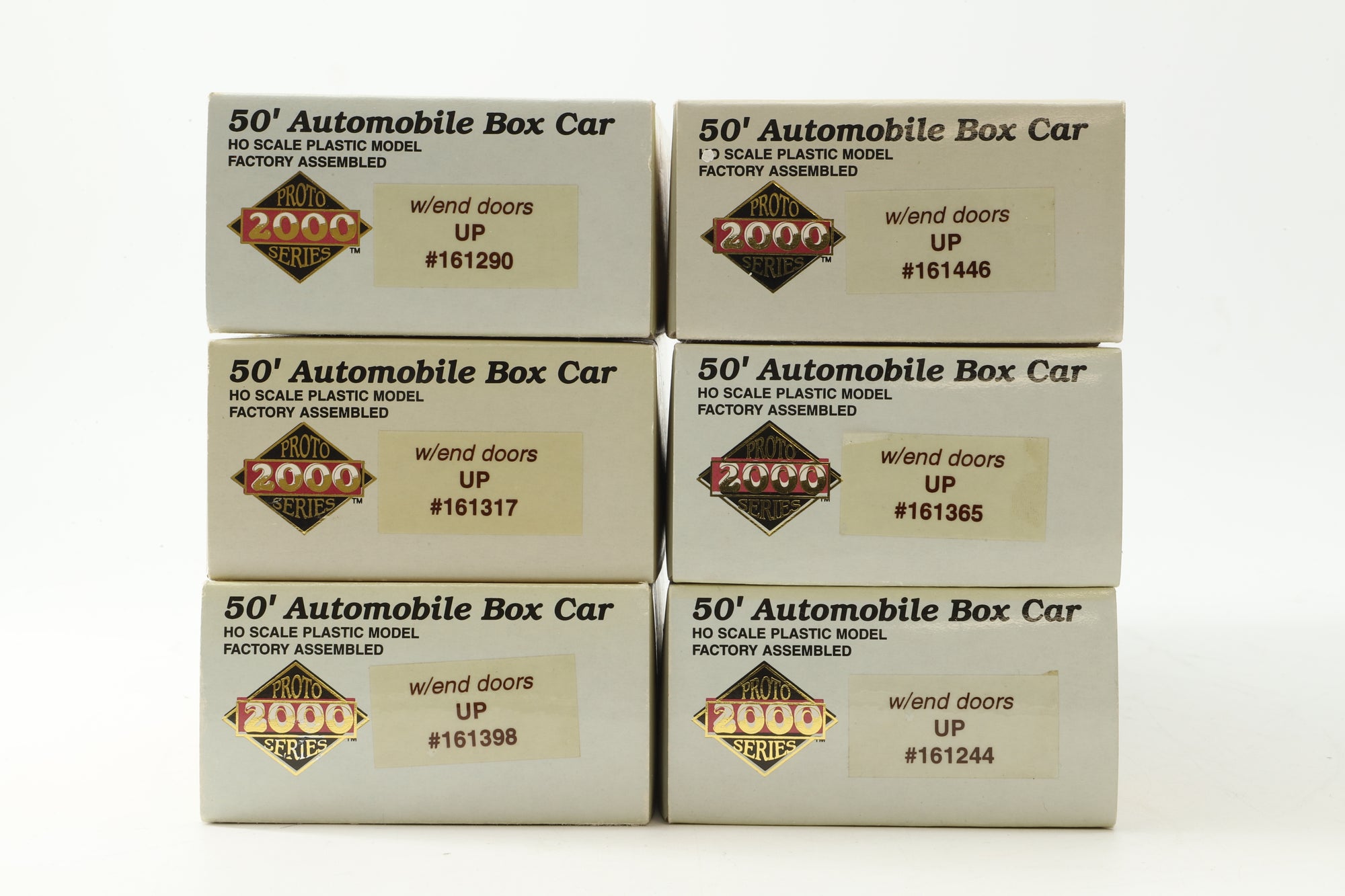 Proto 2000 Series HO Rake Of 6 50' Automobile Box Cars Inc. 161446, 161290, 161365, 161398, 161317 & 161244