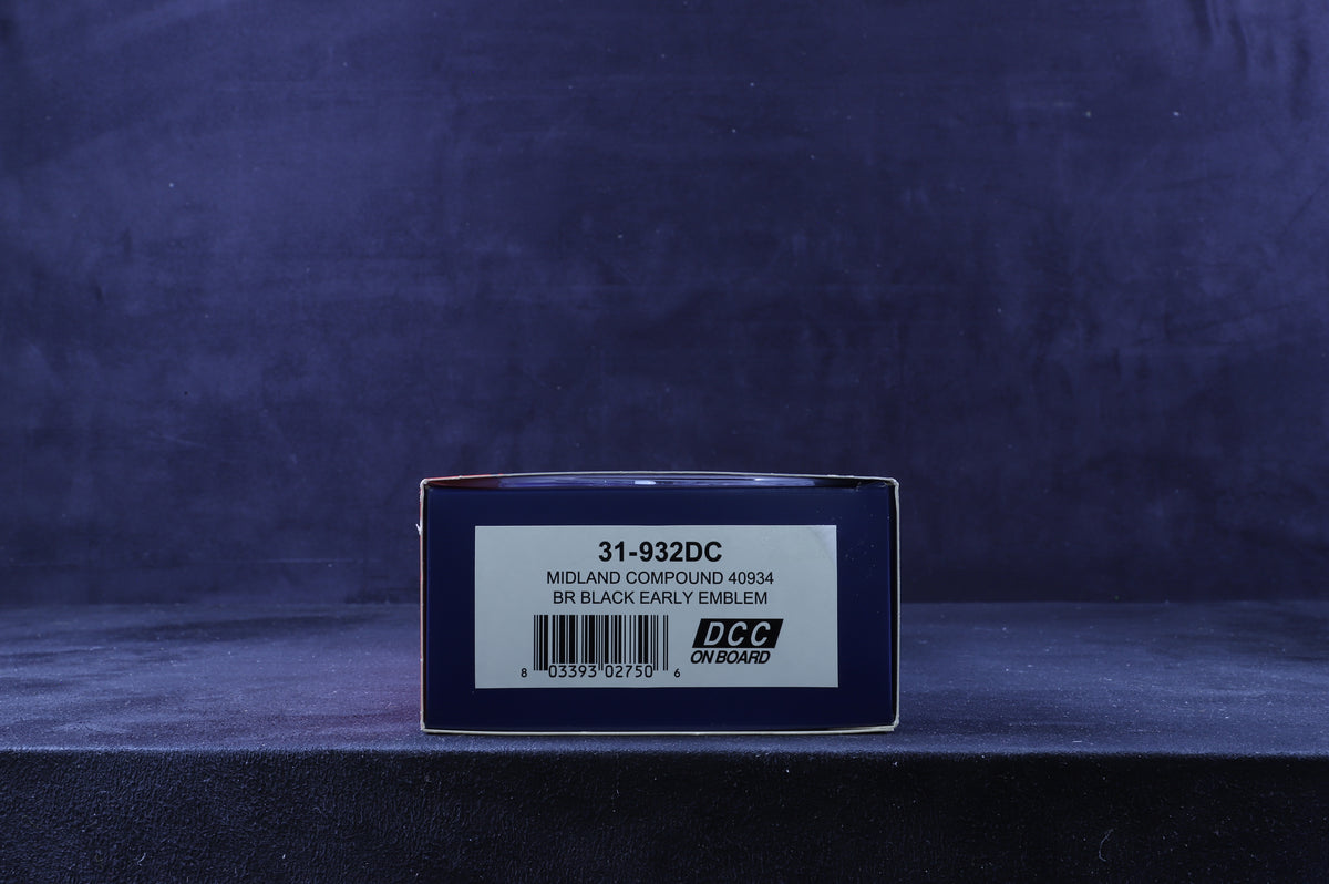 Bachmann OO 31-932DC Midland Compound 1000 Class 40934 in BR Lined Black with Early Crests