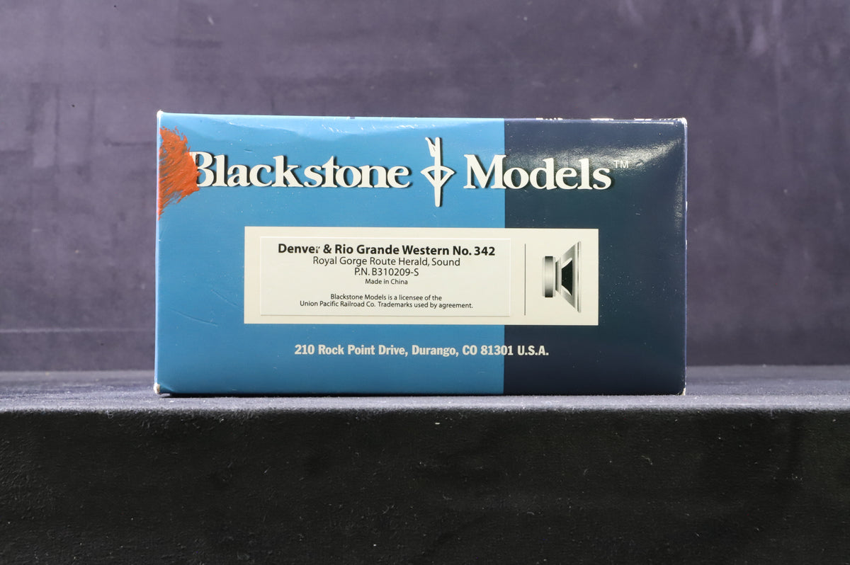 Blackstone Models HOn3 B310209-S C-19 Class No.342 in Denver &amp; Rio Grande Western All Black - DCC Sound