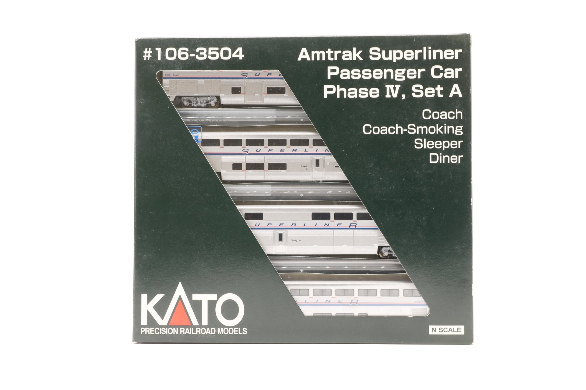 Kato N 106-3504 4-Pack of Amtrak Super-Liner Passenger Cars